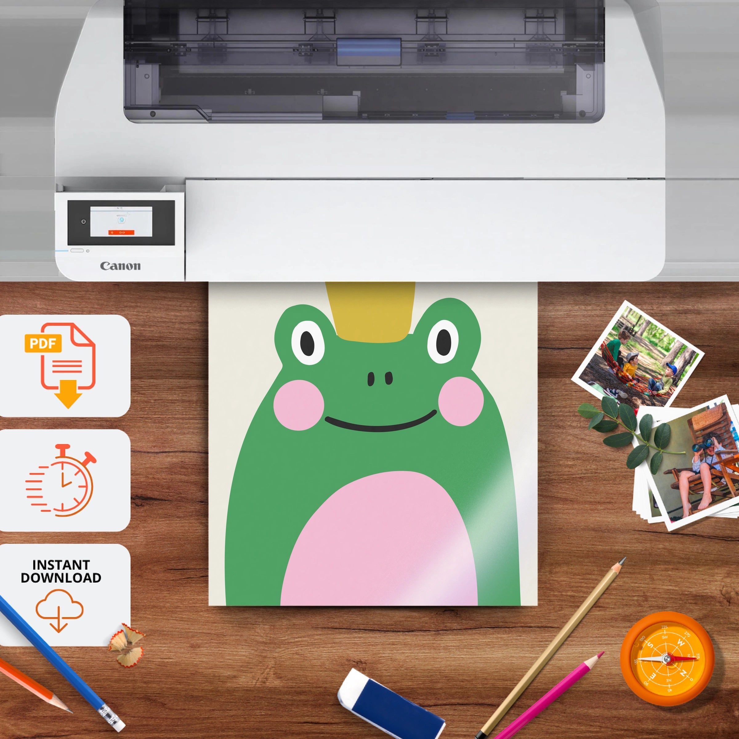 Frog King Nursery Print - printable nursery wall art, instant download to print at home