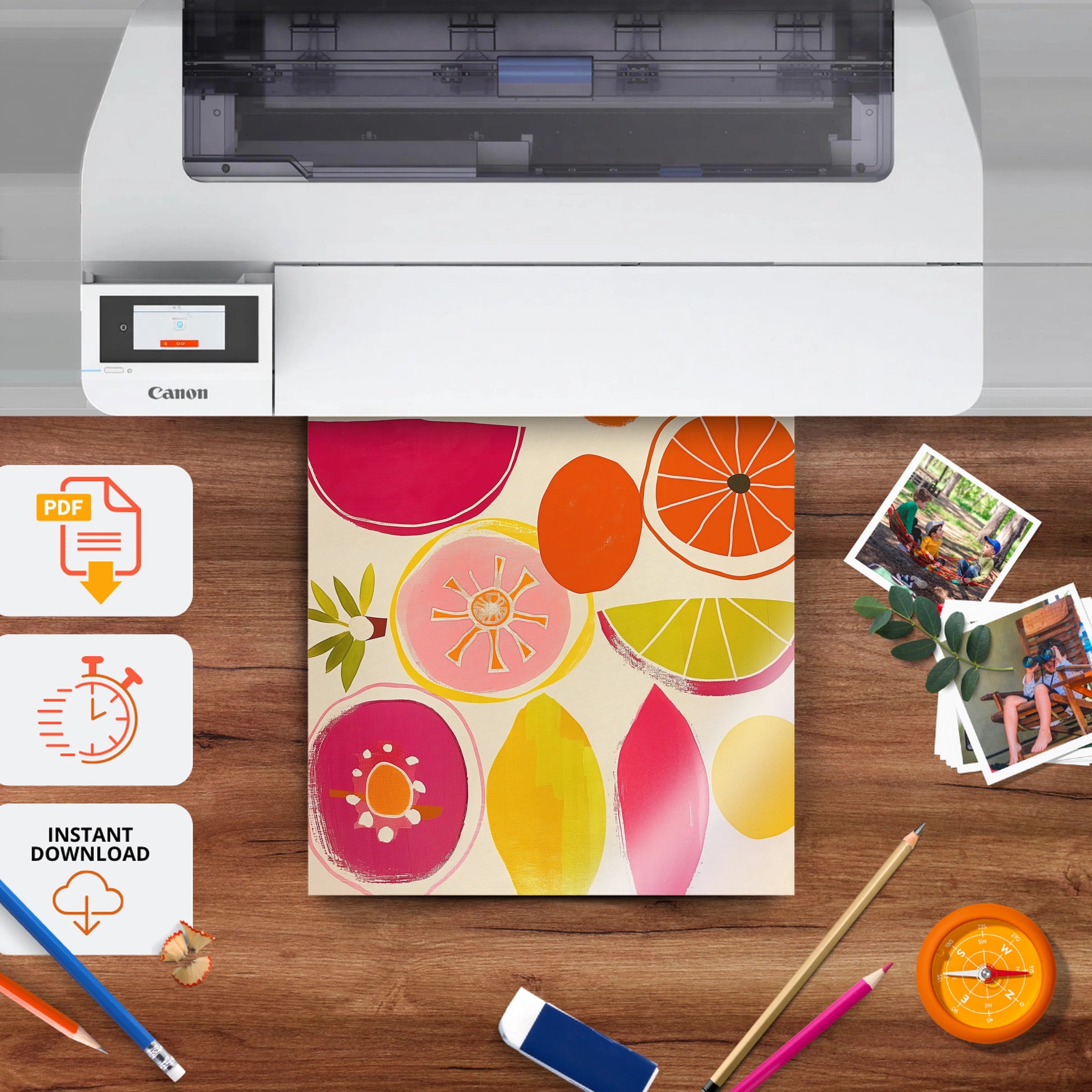 Fruit Medley Nursery Print - printable nursery wall art, instant download to print at home