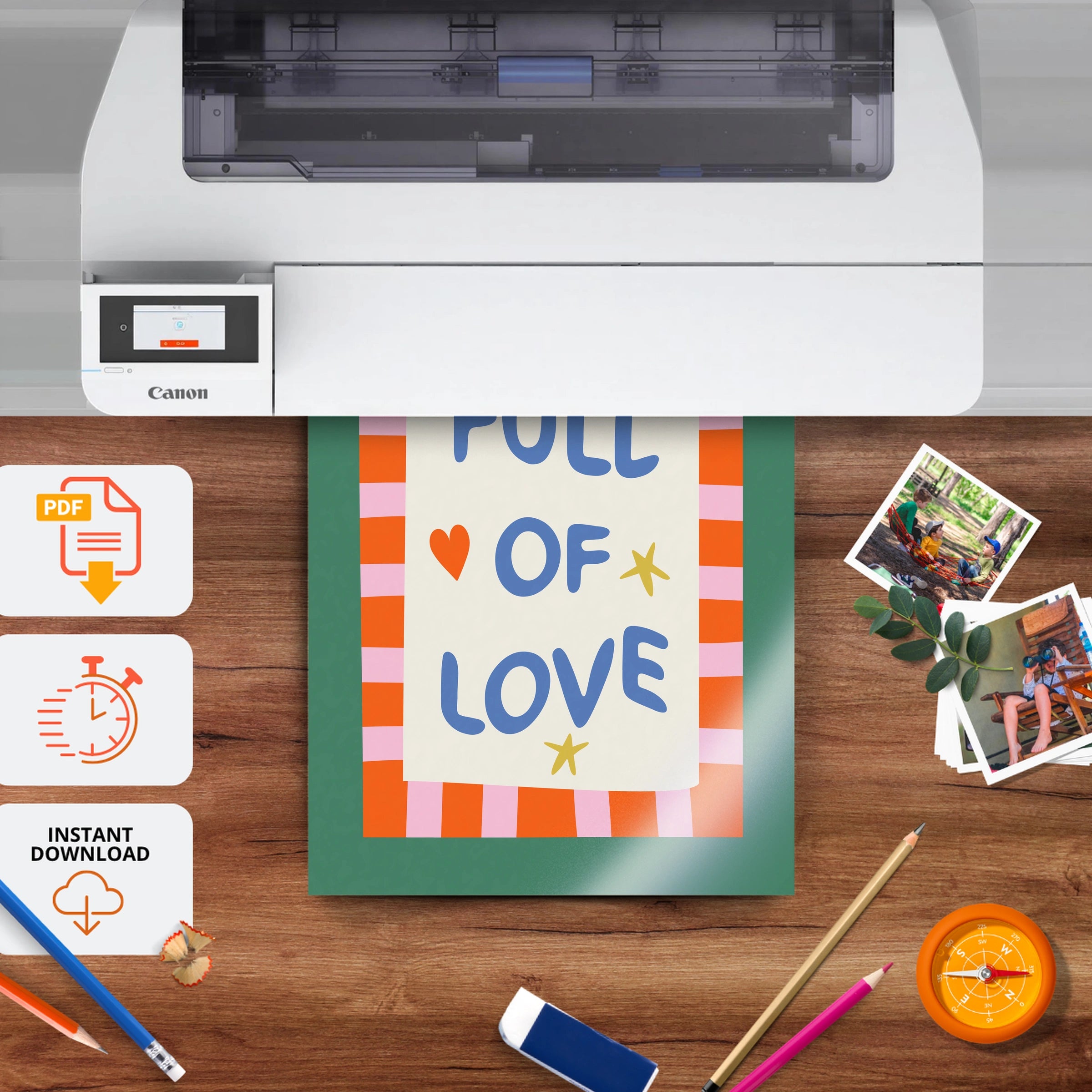 Full Of Love Nursery Print - printable nursery wall art, instant download to print at home