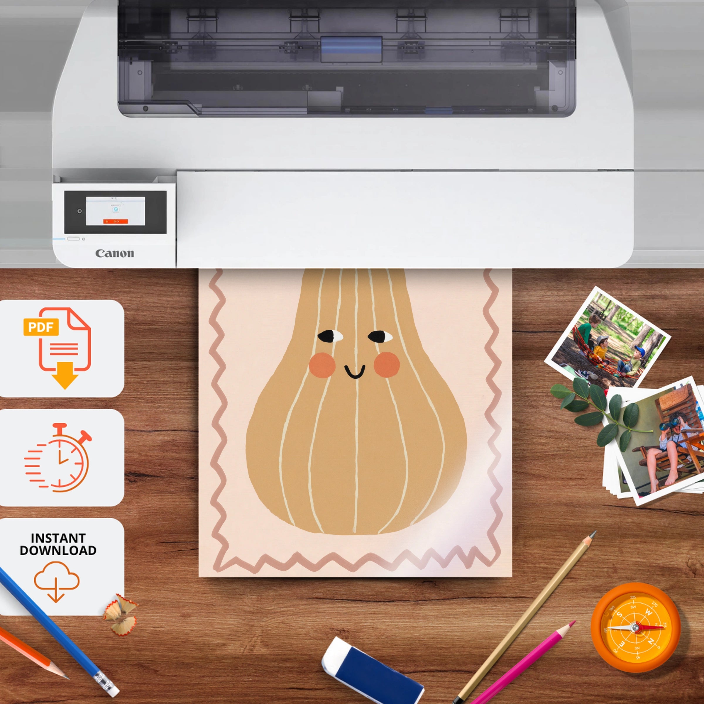 Golden Pear Nursery Print - printable nursery wall art, instant download to print at home