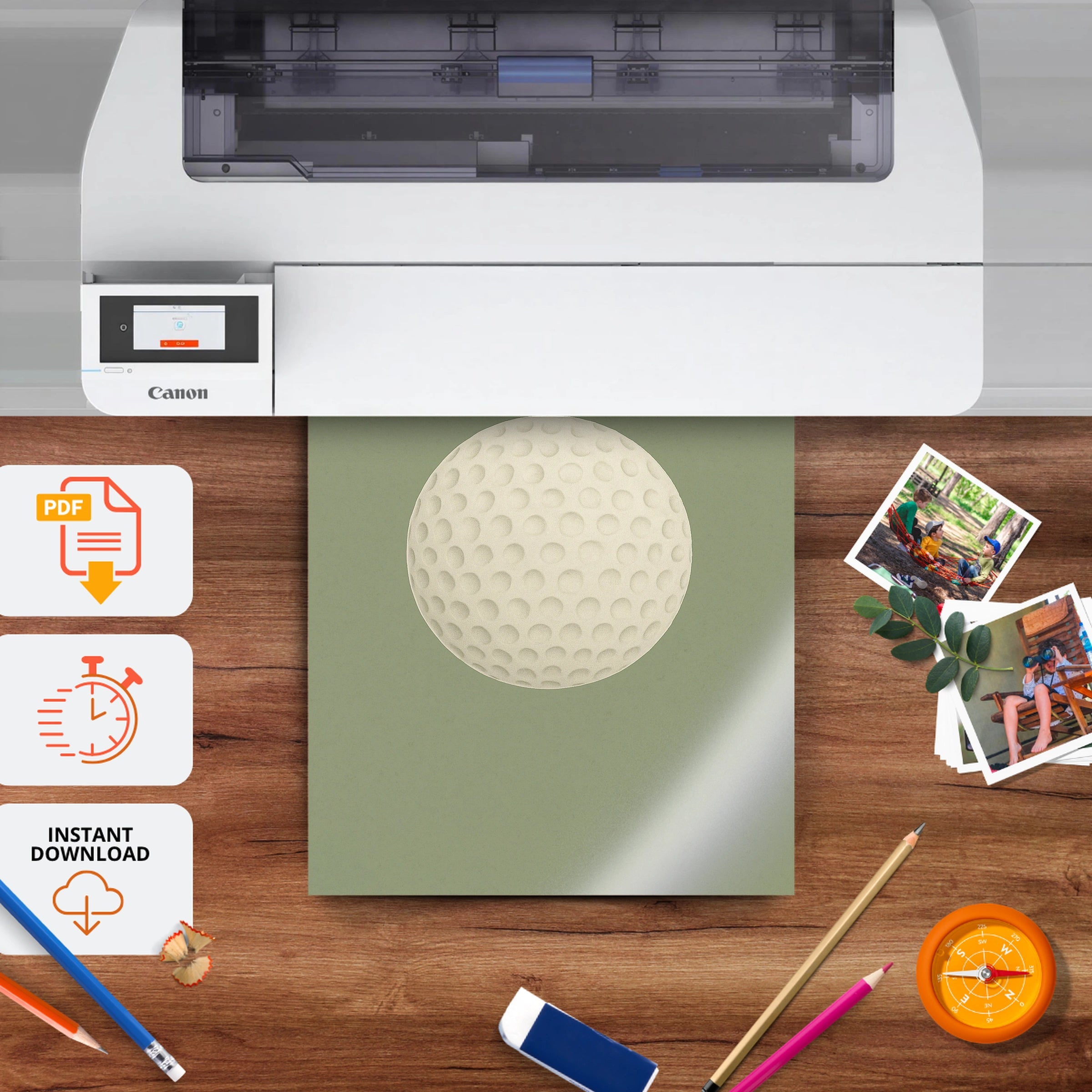 Golf Ball Nursery Print - printable nursery wall art, instant download to print at home