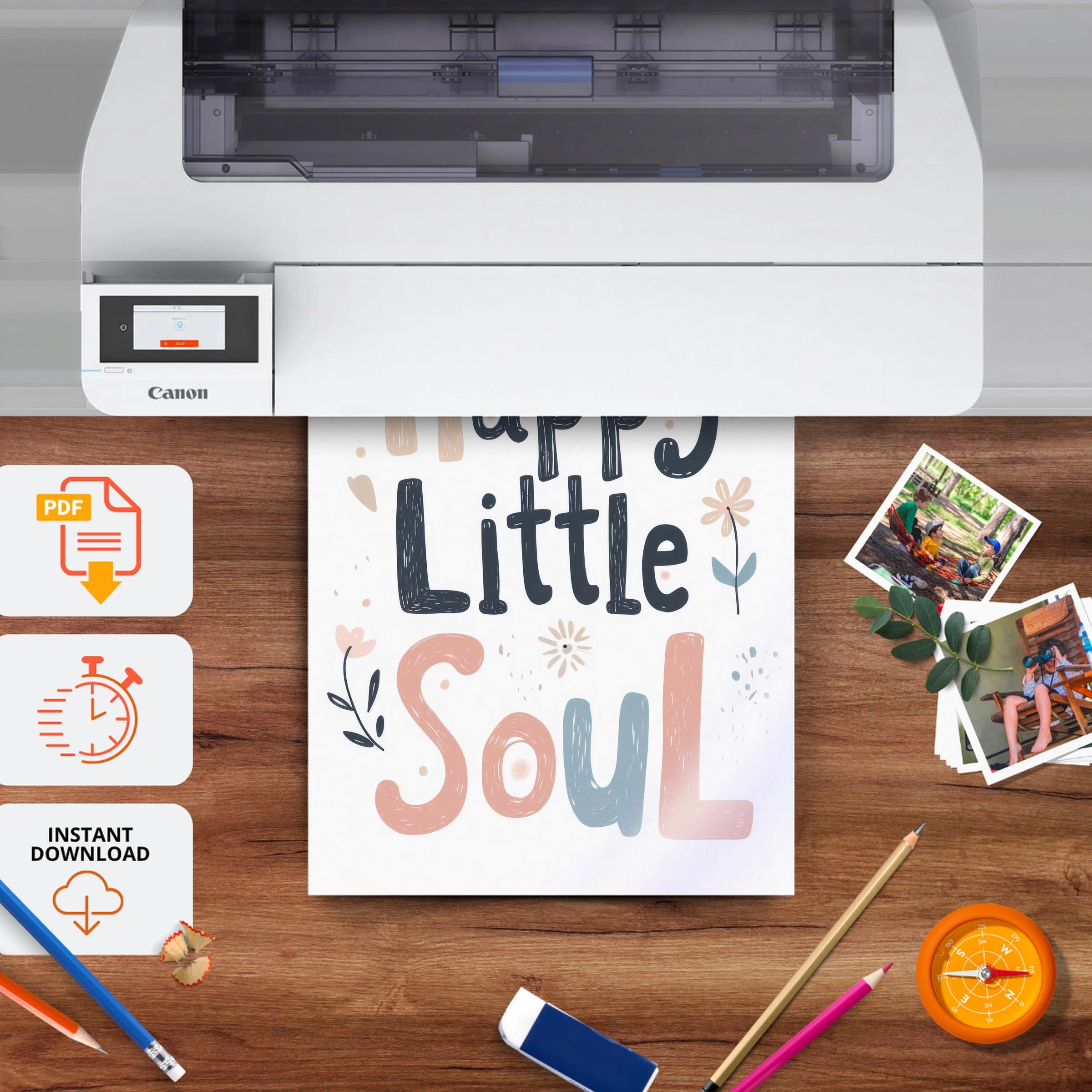 Happy Little Soul Nursery Print - printable nursery wall art, instant download to print at home