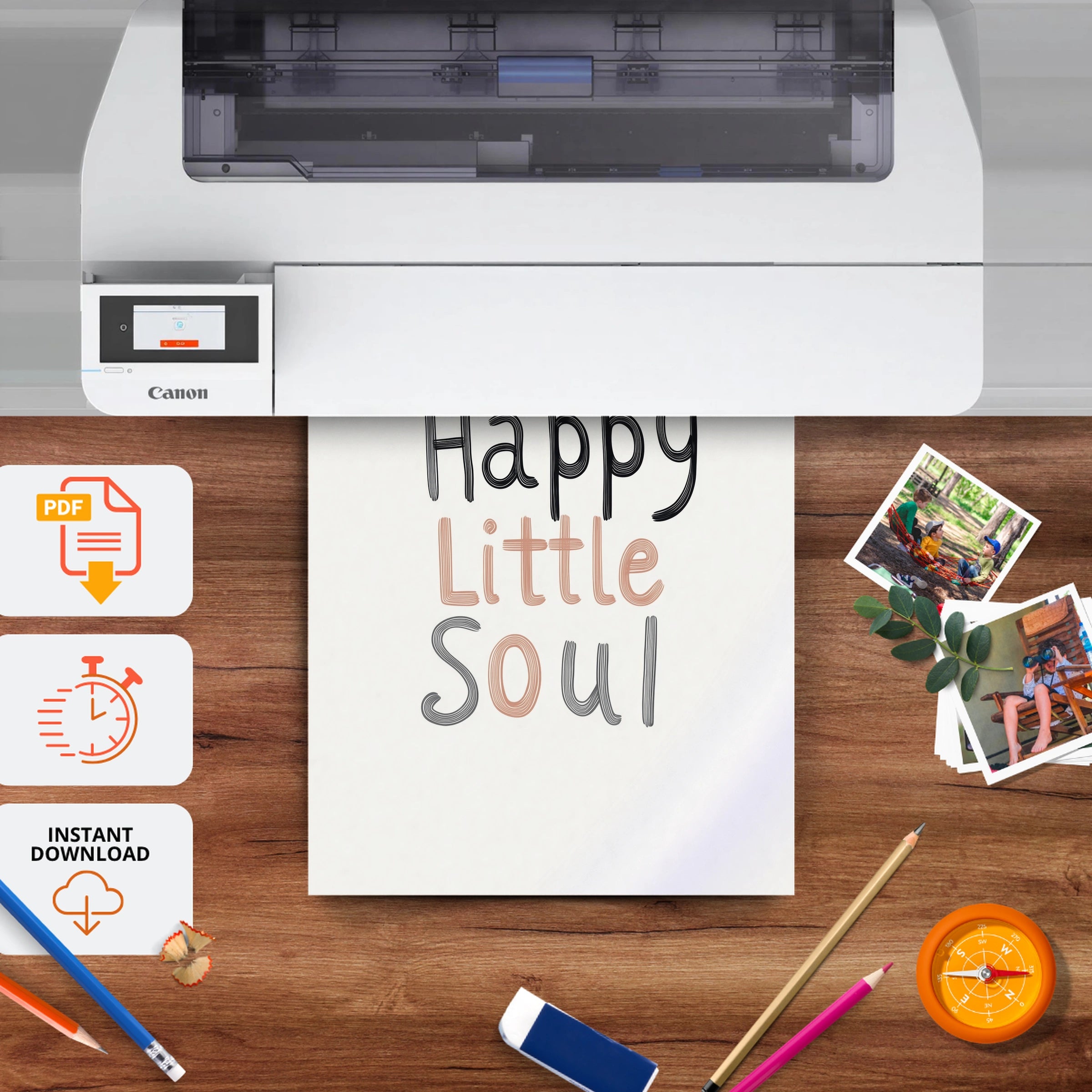 Happy Little Soul Two Nursery Print - printable nursery wall art, instant download to print at home