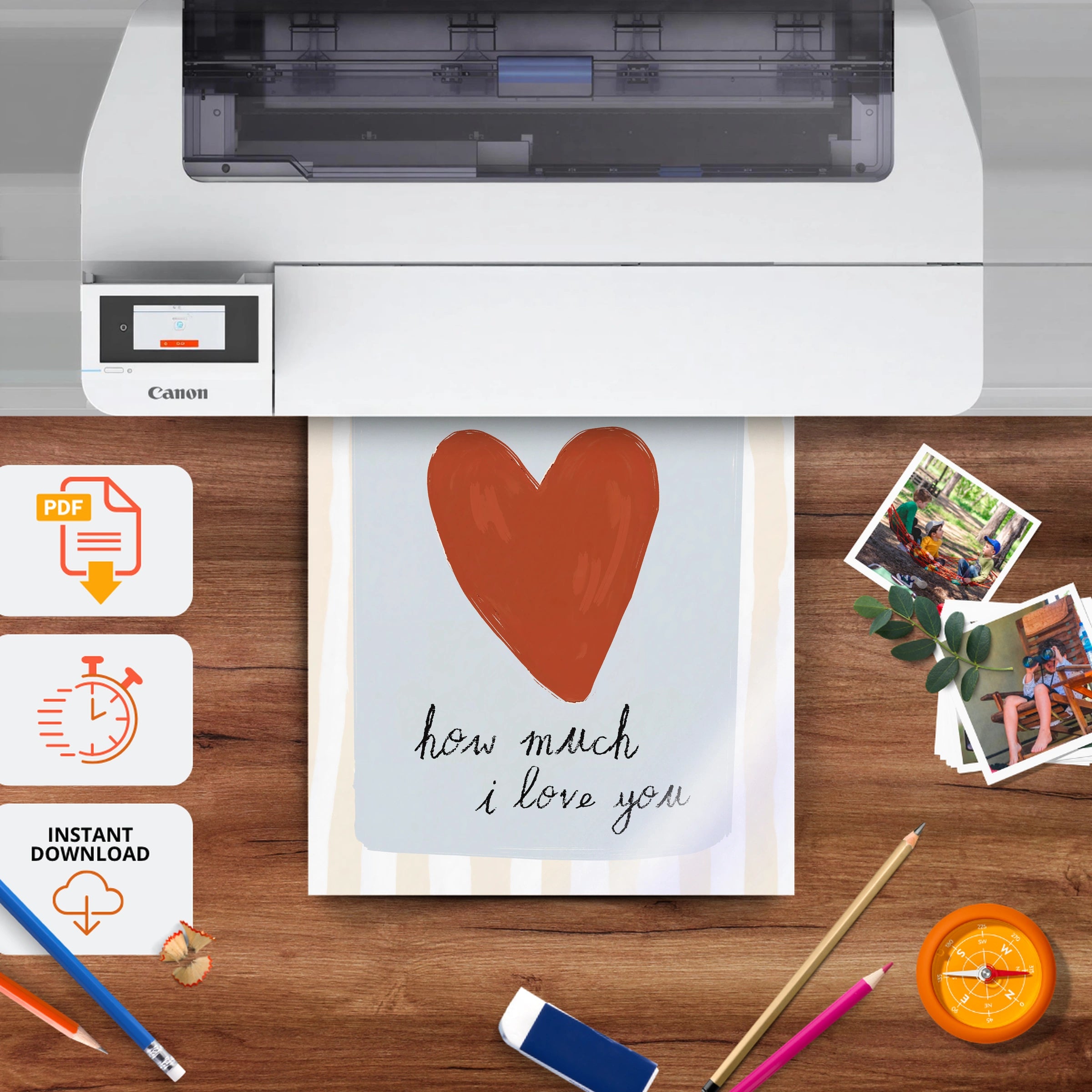 How Much I Love You Text Nursery Print - printable nursery wall art, instant download to print at home