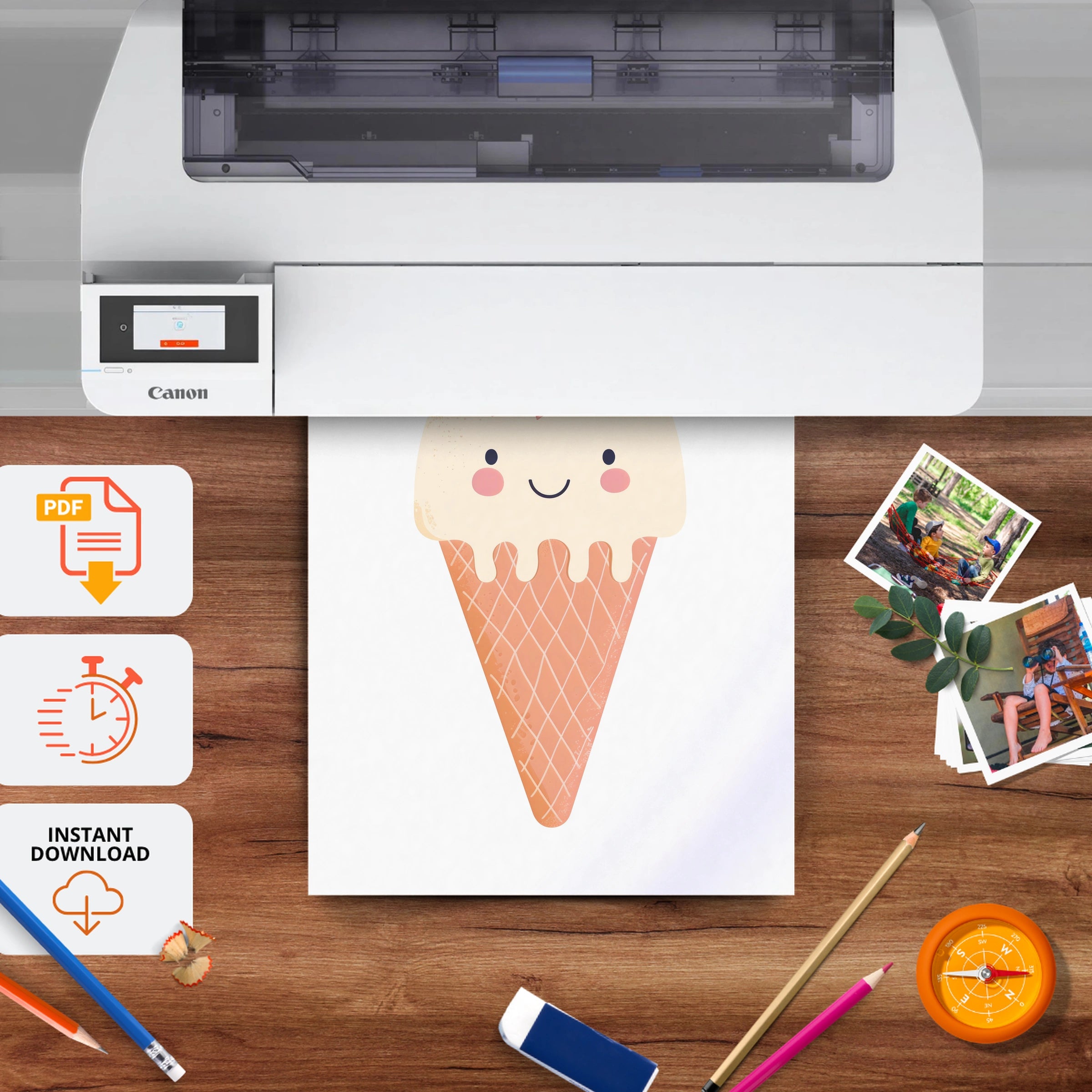 Ice Cream Nursery Print - printable nursery wall art, instant download to print at home