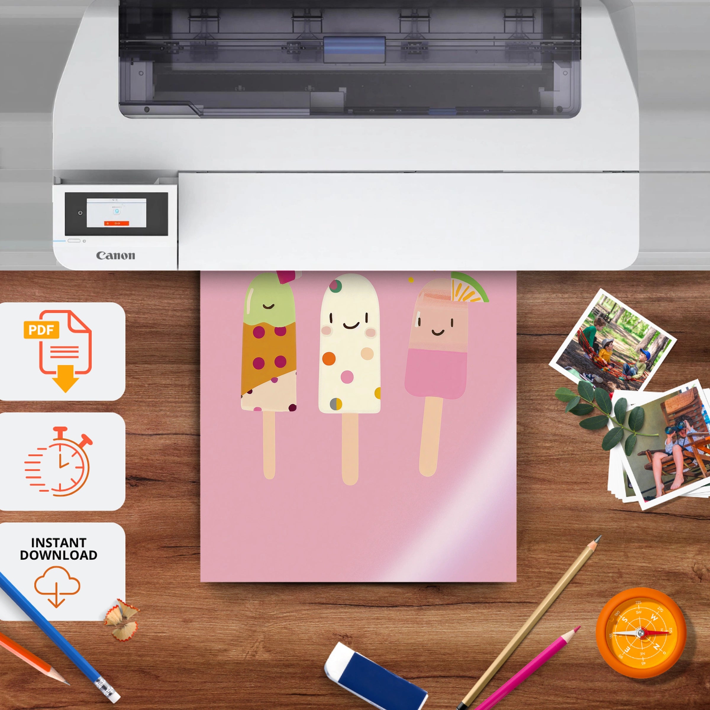 Ice Lollies Nursery Print - printable nursery wall art, instant download to print at home