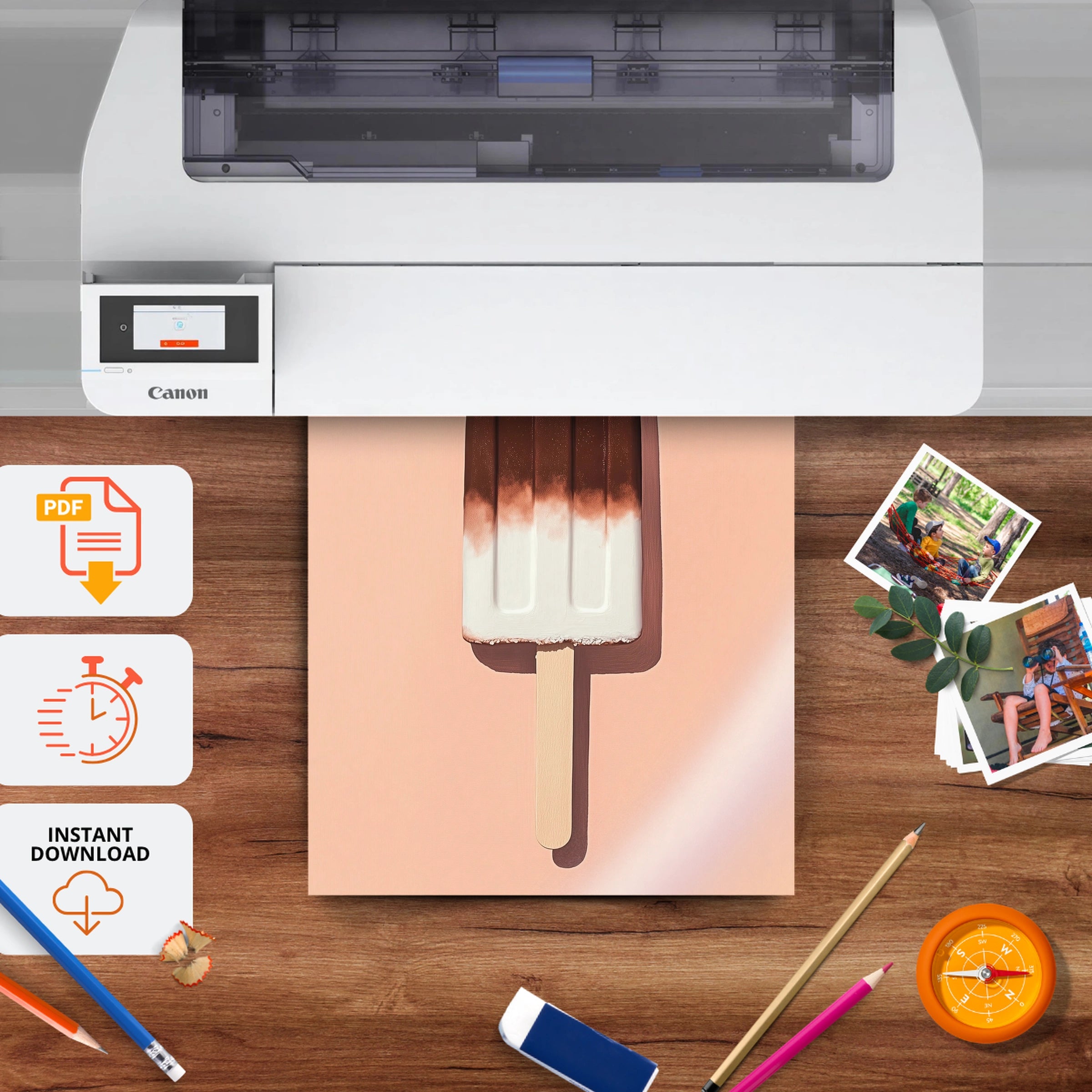 Ice Lolly Nursery Print - printable nursery wall art, instant download to print at home