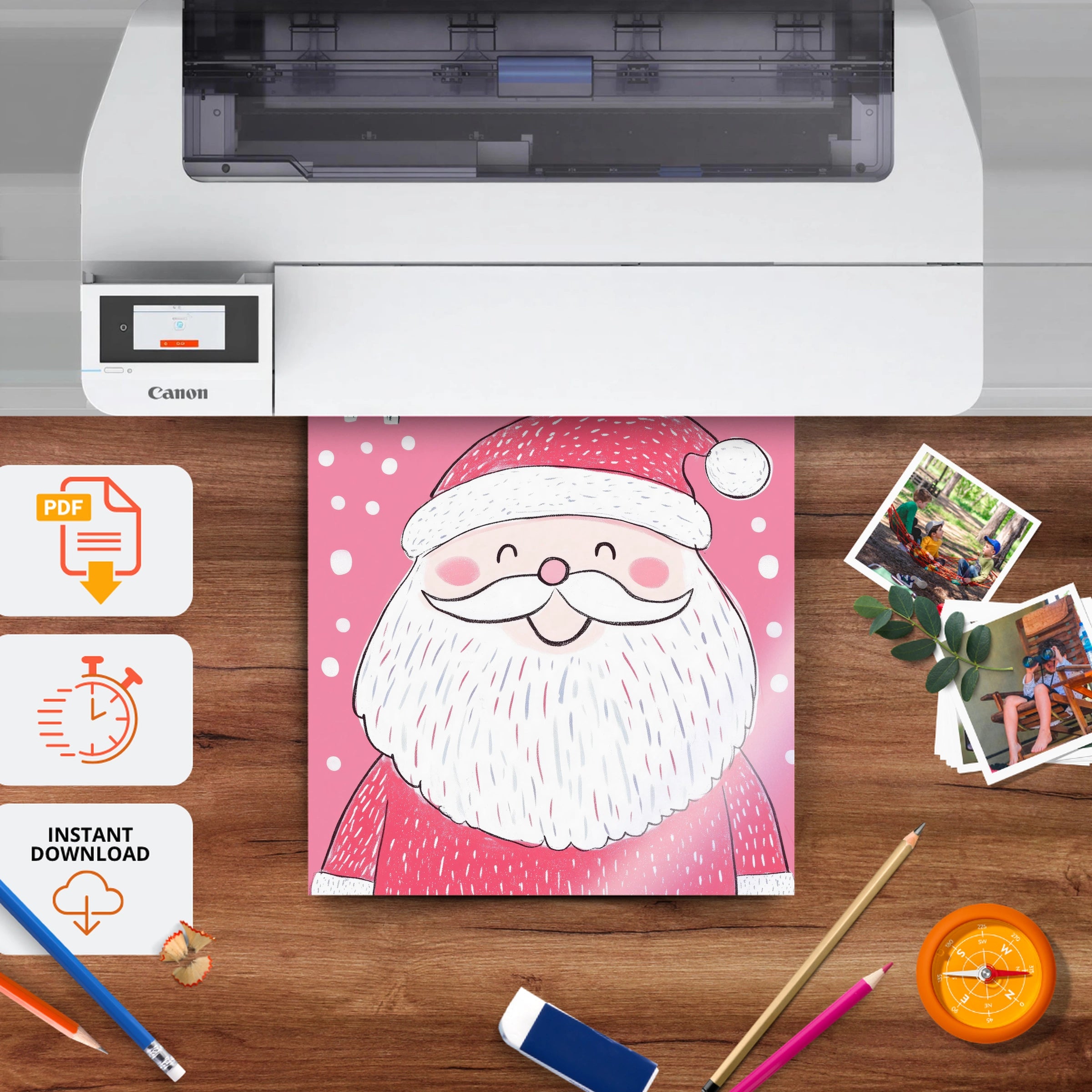 It's a Holiday Santa Print - printable nursery wall art, instant download to print at home