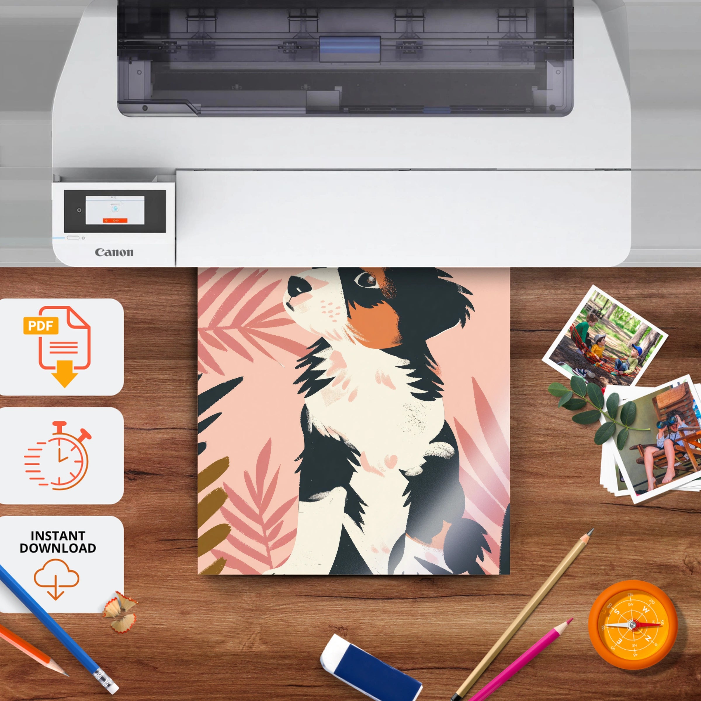 Jungle Puppy Nursery Print - printable nursery wall art, instant download to print at home
