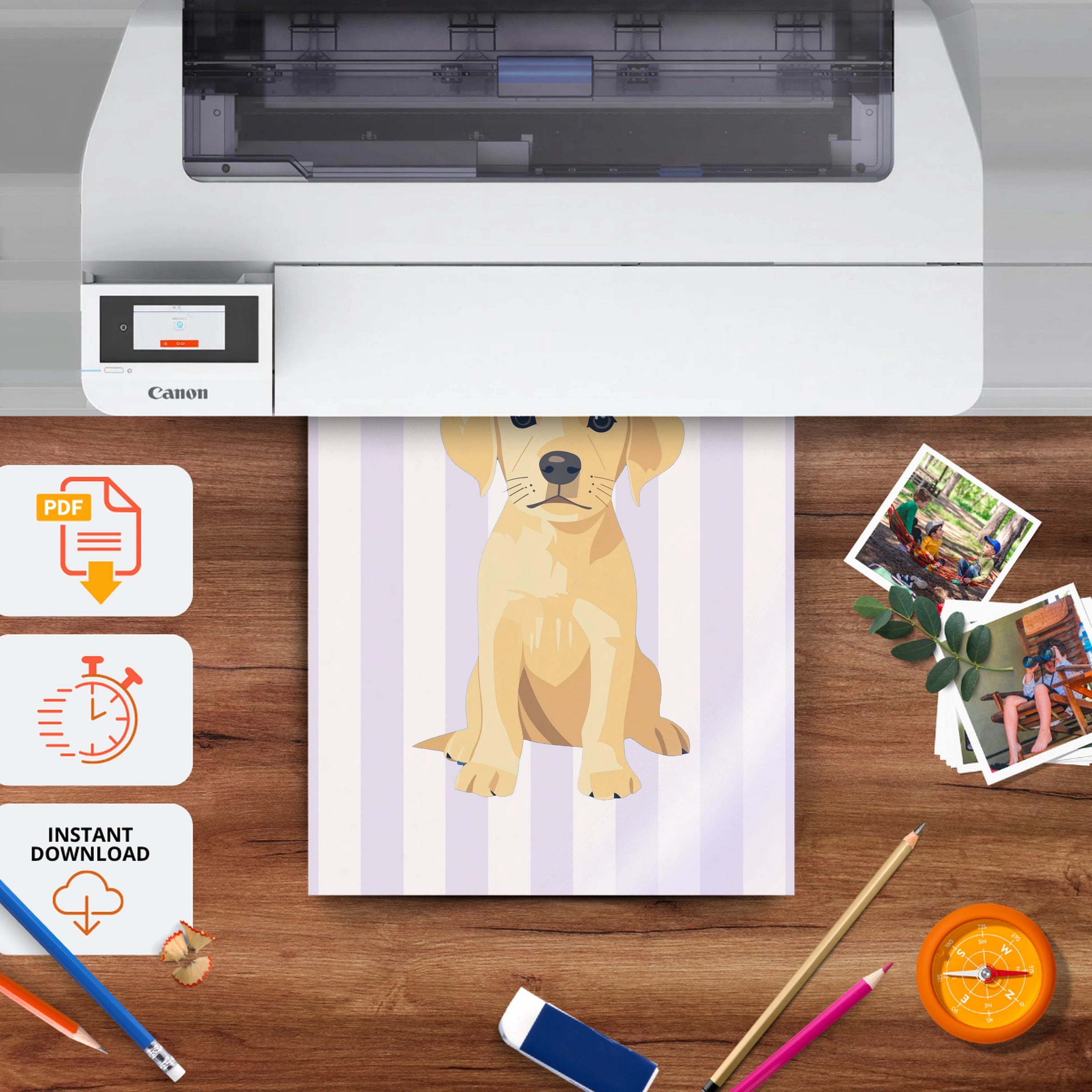 Labrador Puppy Nursery Print - printable nursery wall art, instant download to print at home