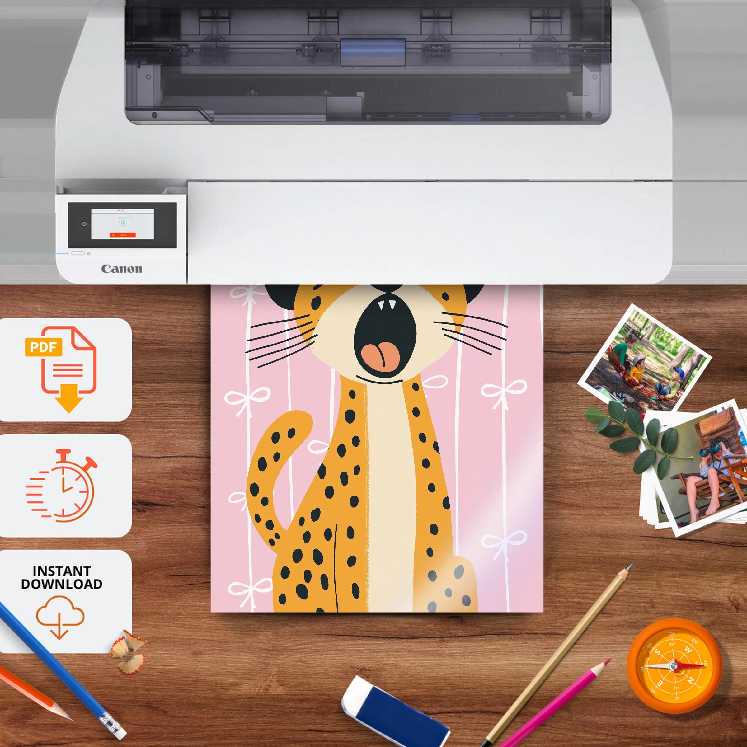 Laughing Cheetah Nursery Print - printable nursery wall art, instant download to print at home