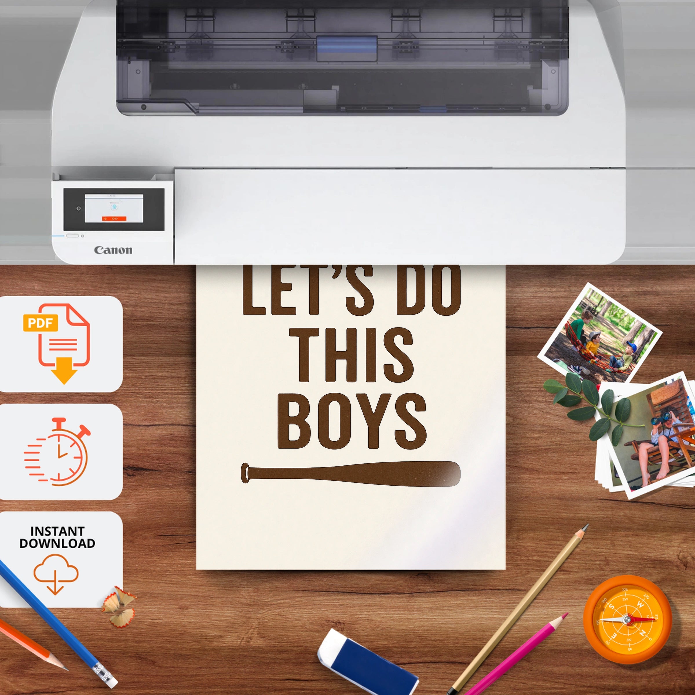 Let's Do This Boys Nursery Print - printable nursery wall art, instant download to print at home