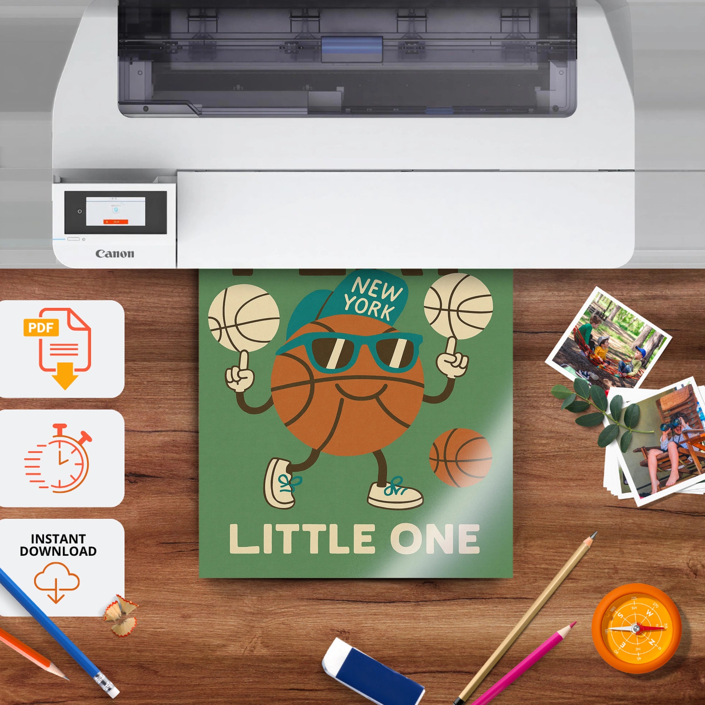 Let's Play Little One Nursery Print - printable nursery wall art, instant download to print at home