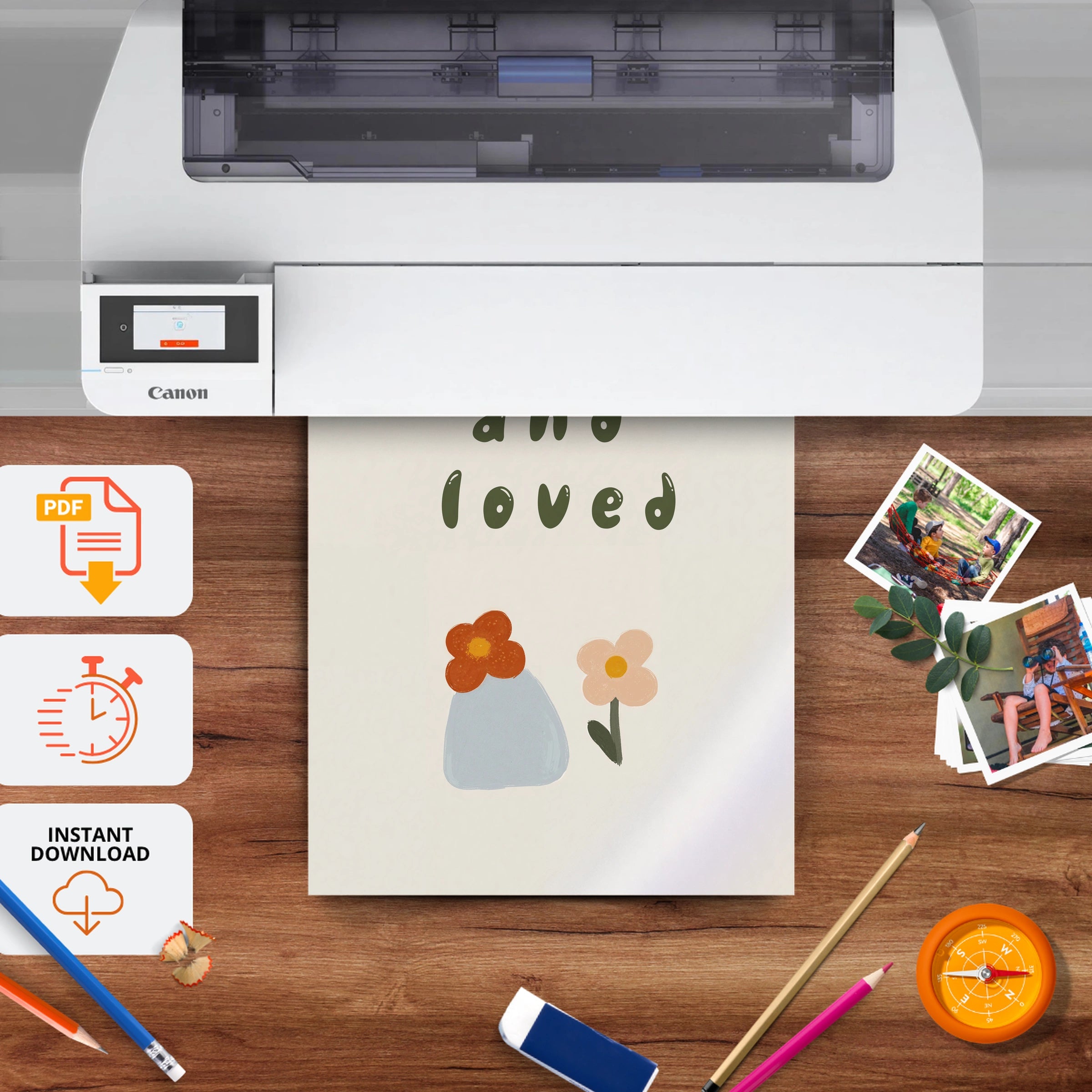 Little and Loved Nursery Print - printable nursery wall art, instant download to print at home
