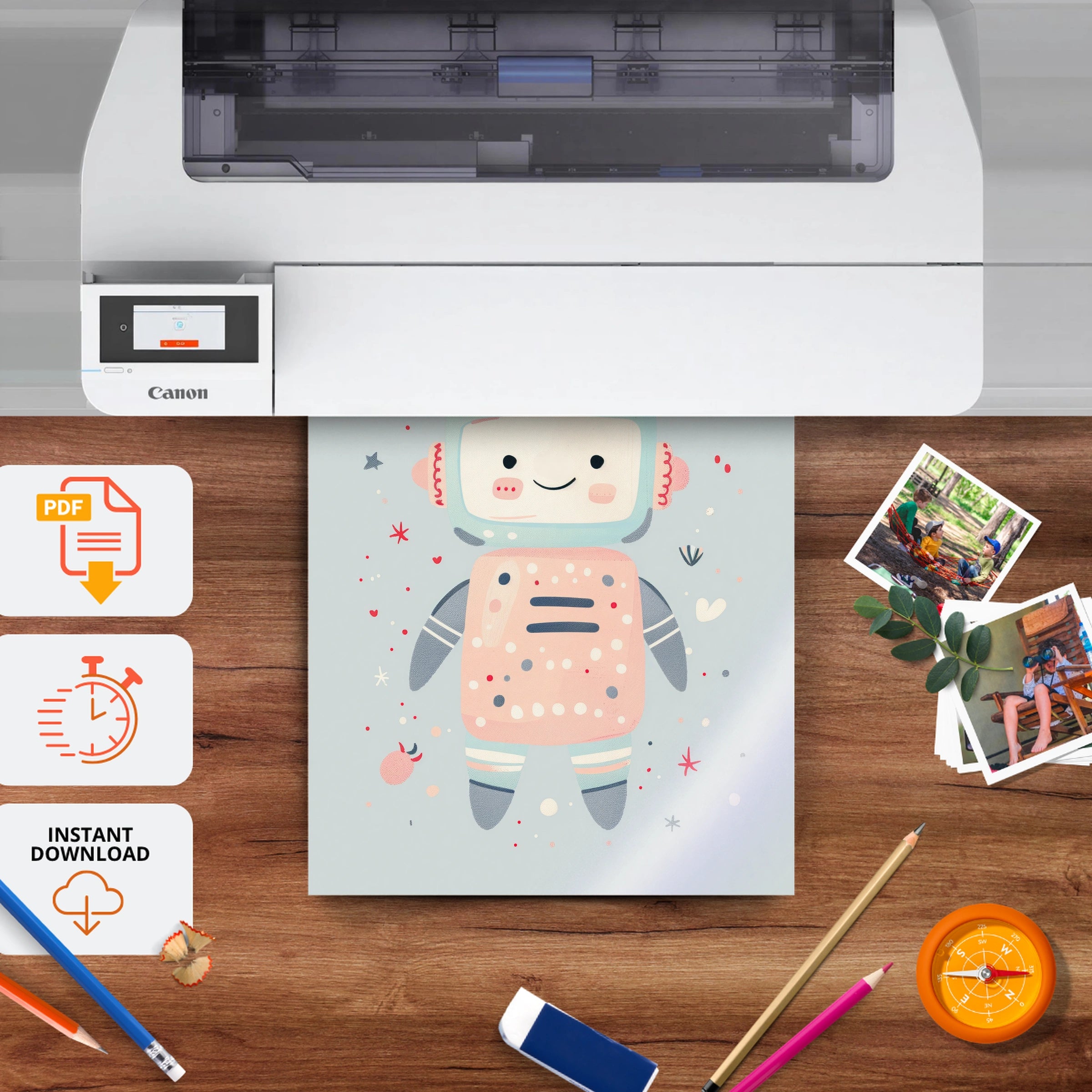 Little Astronaut Nursery Print - printable nursery wall art, instant download to print at home