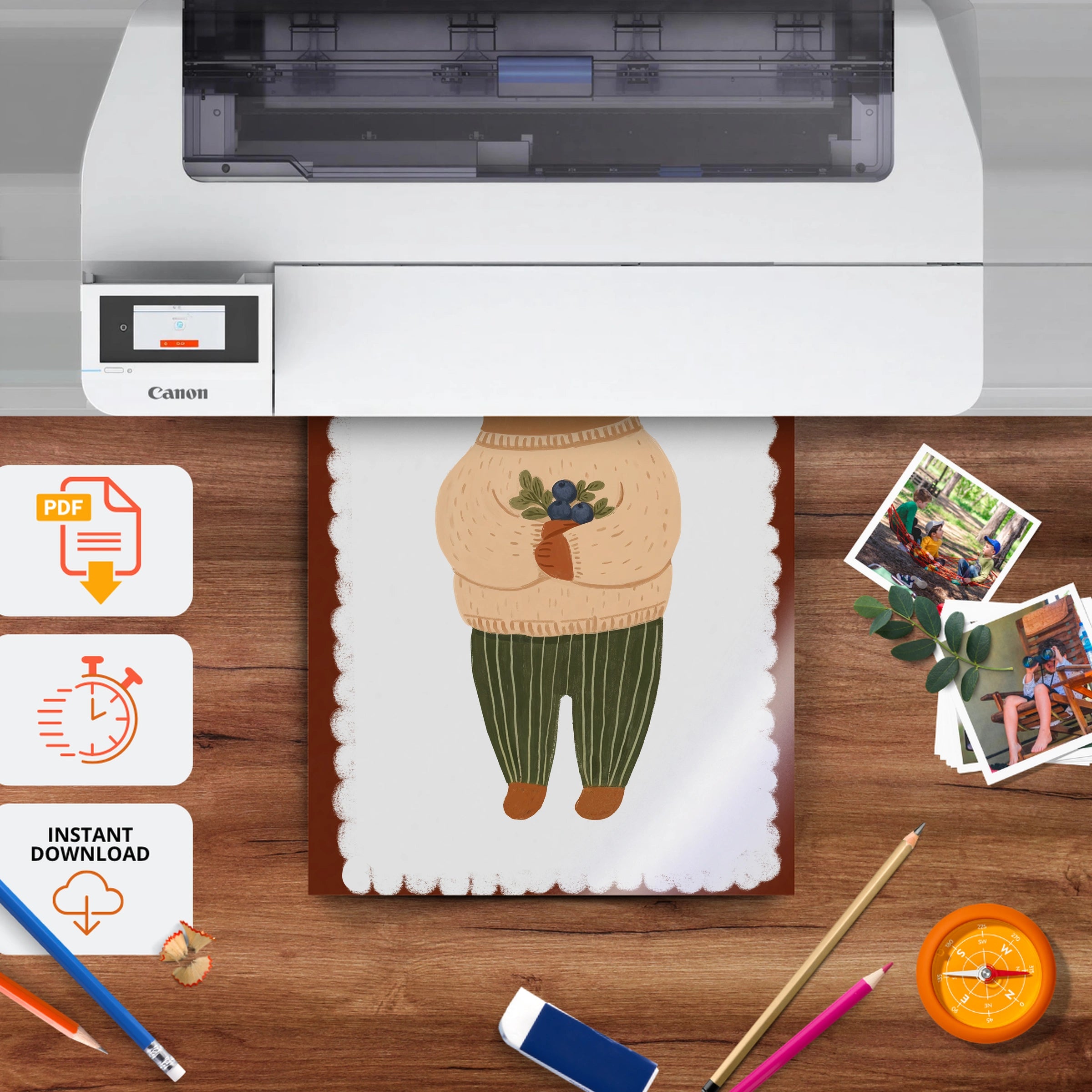 Little Capybara Nursery Print - printable nursery wall art, instant download to print at home