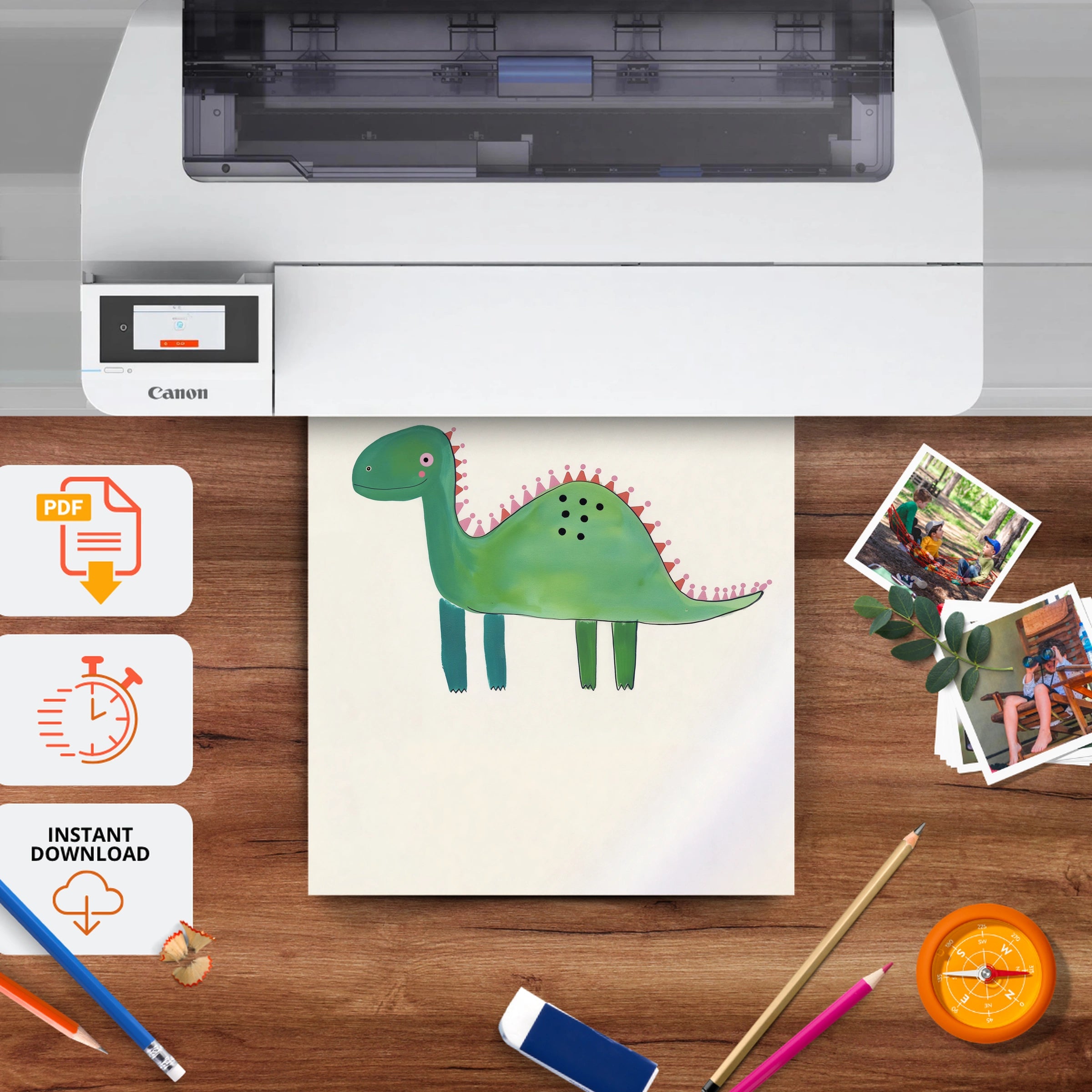 Little Dinosaur Nursery Print - printable nursery wall art, instant download to print at home