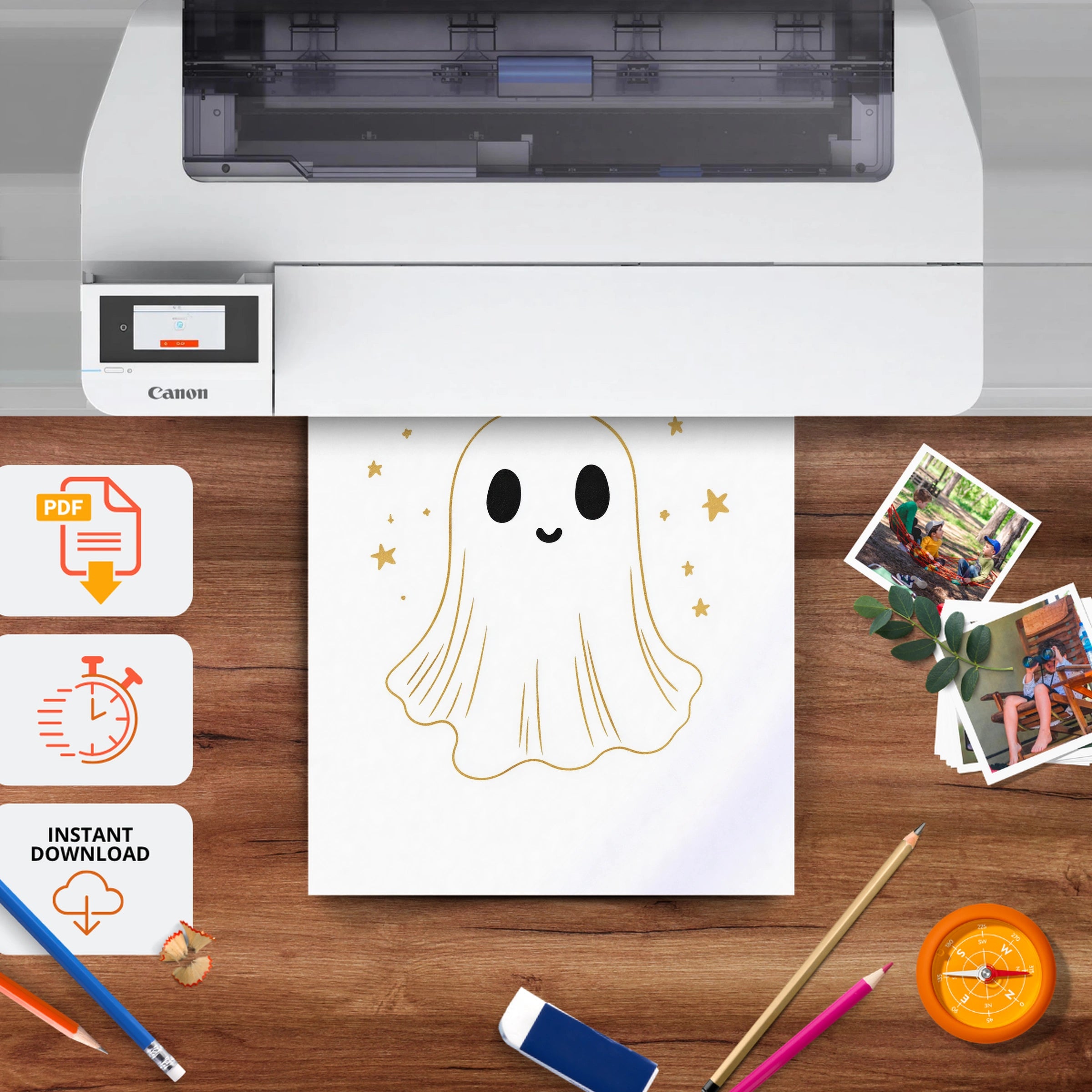Little Ghost Nursery Print - printable nursery wall art, instant download to print at home