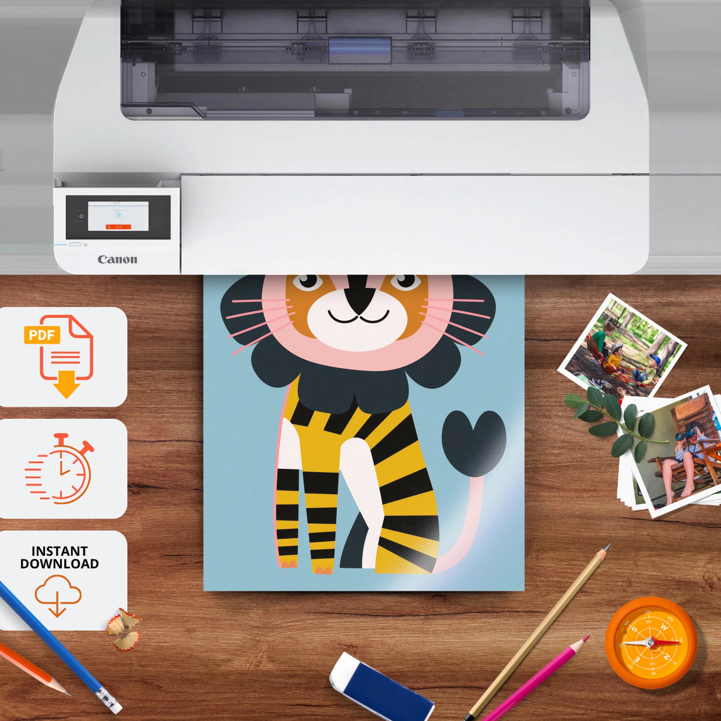 Little Lion Nursery Print - printable nursery wall art, instant download to print at home