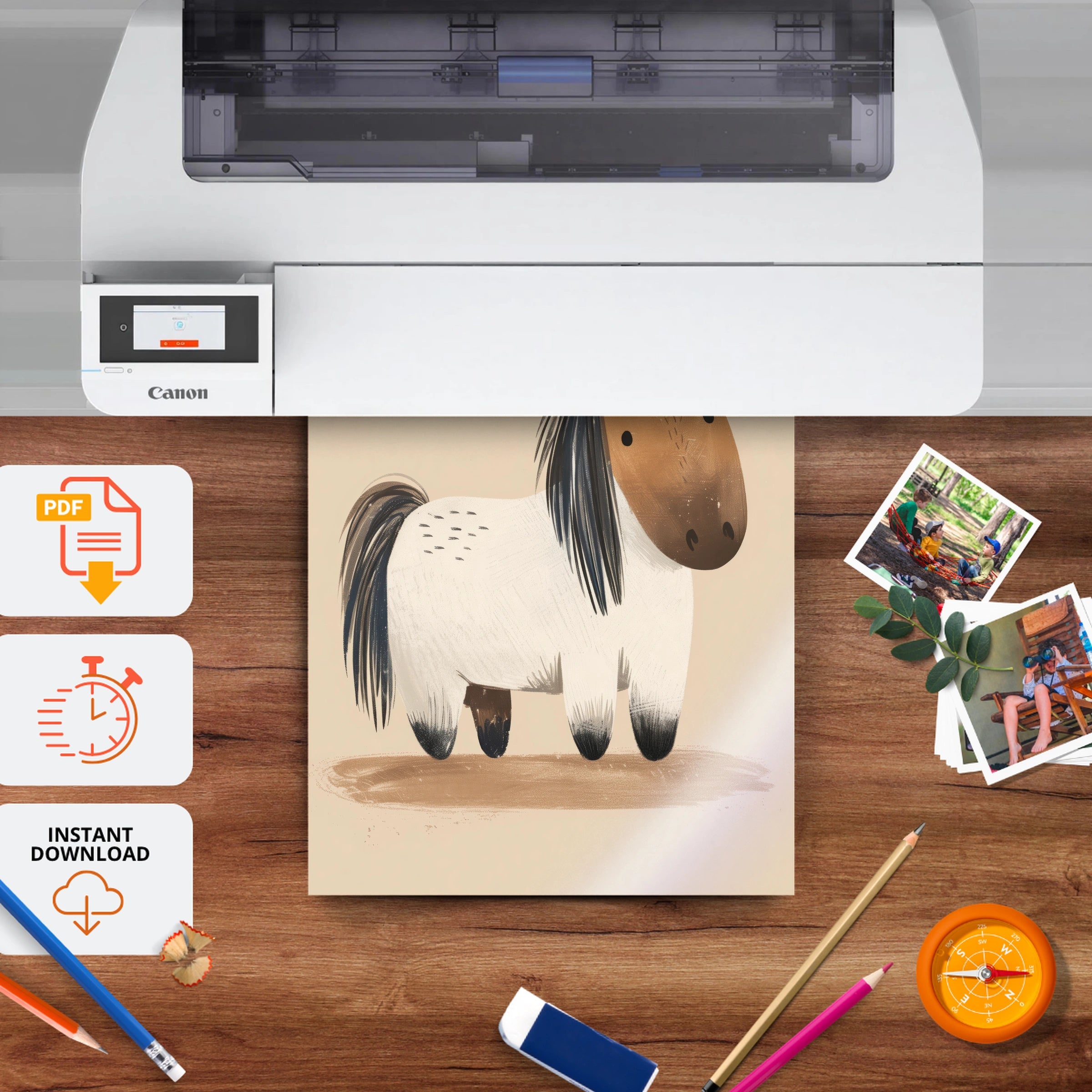 Little Pony Nursery Print - printable nursery wall art, instant download to print at home
