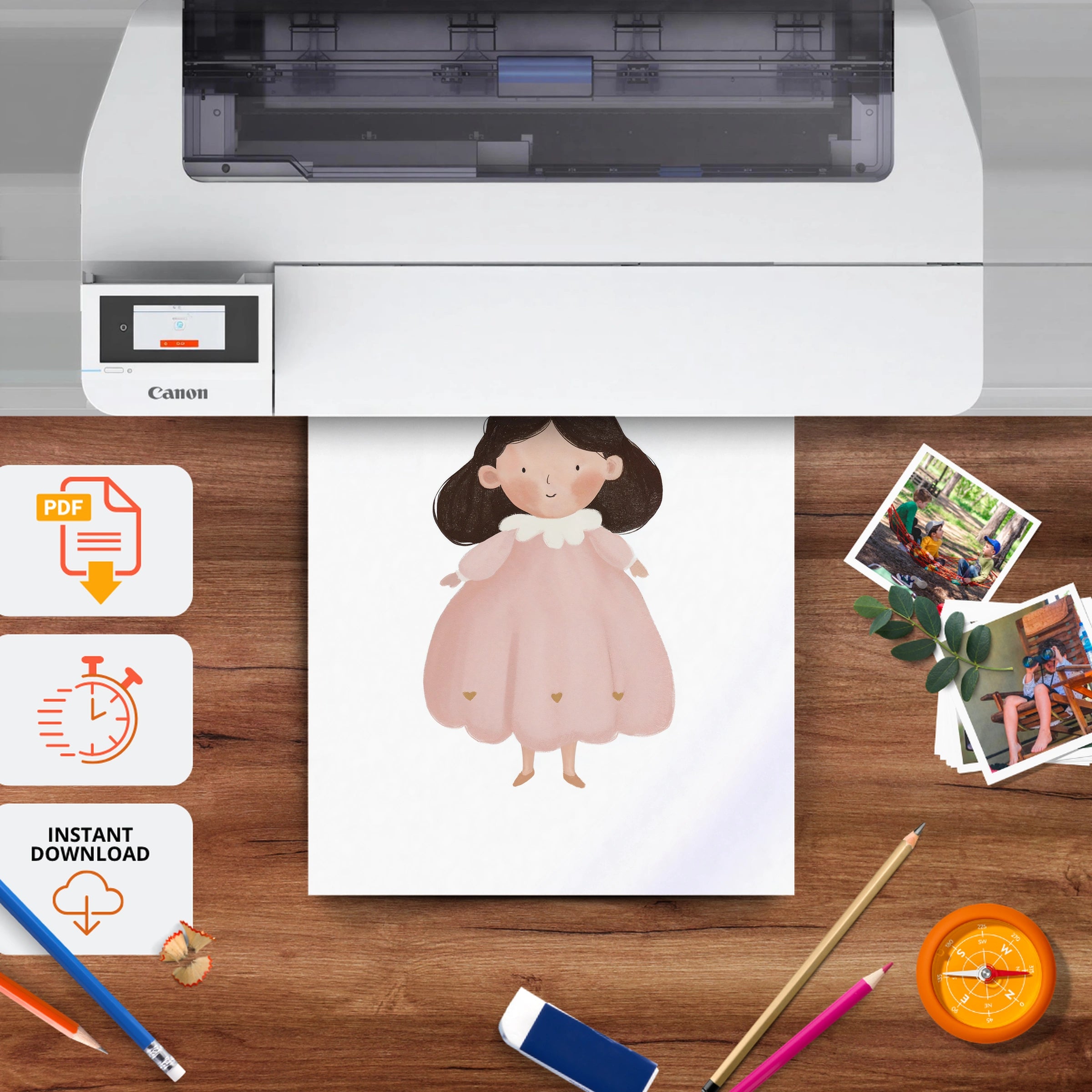 Little Princess Nursery Print - printable nursery wall art, instant download to print at home