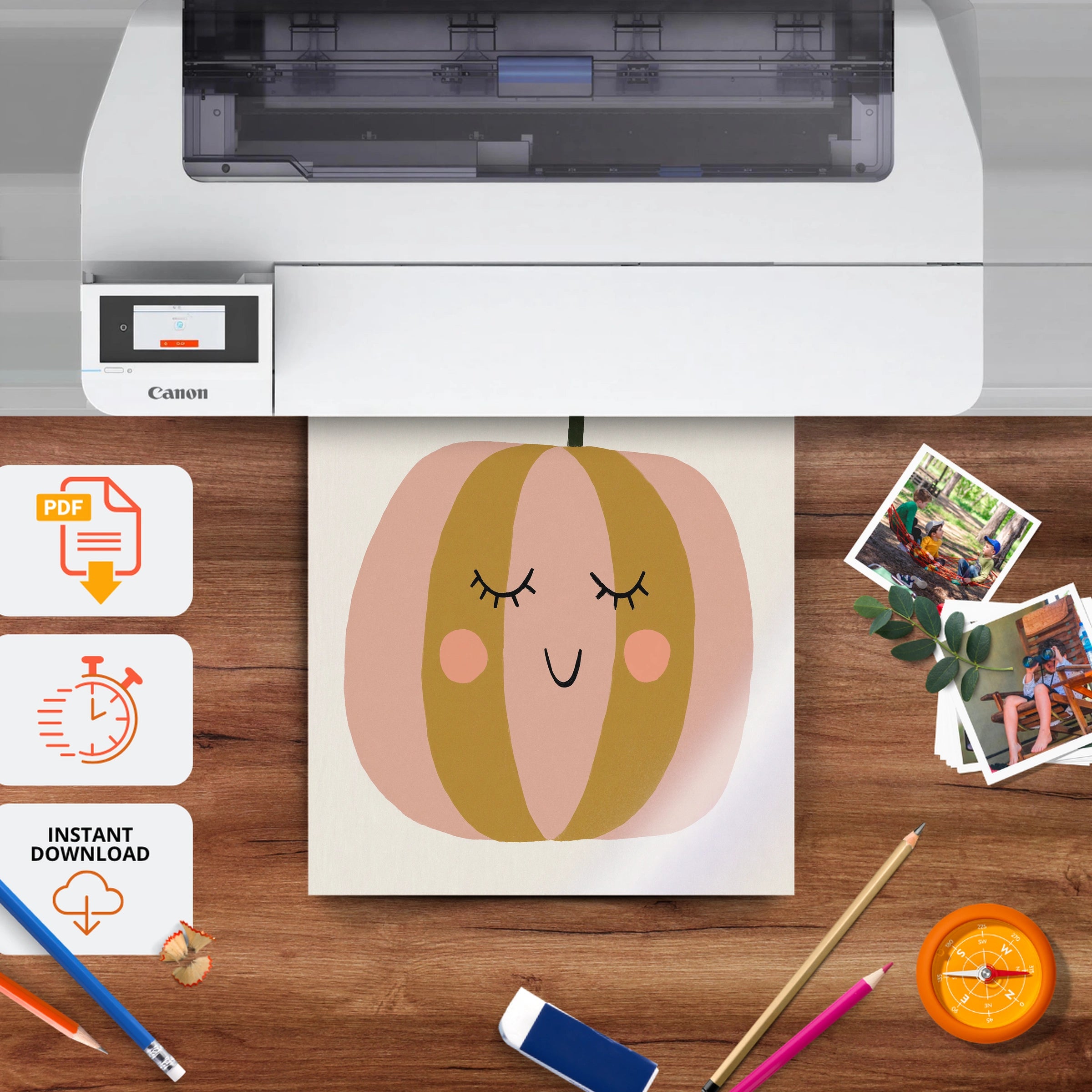 Little Pumpkin Nursery Print - printable nursery wall art, instant download to print at home