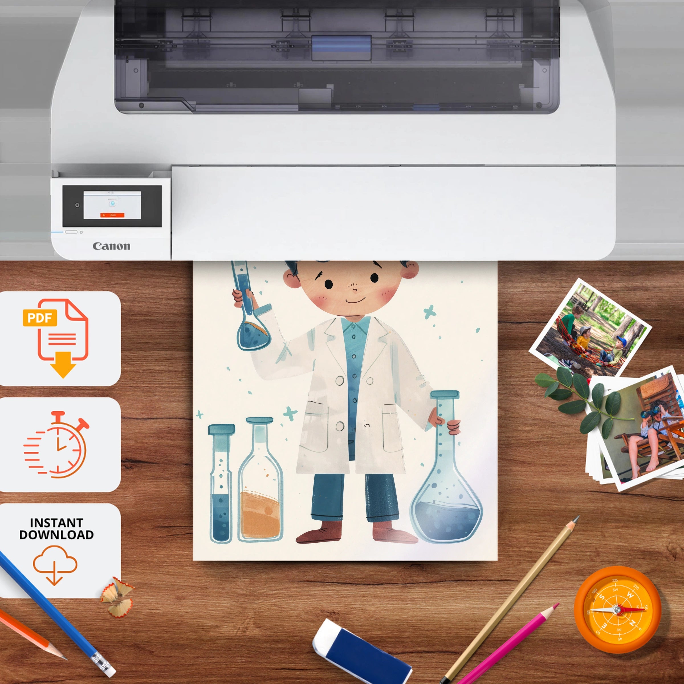 Little Scientist Nursery Print - printable nursery wall art, instant download to print at home