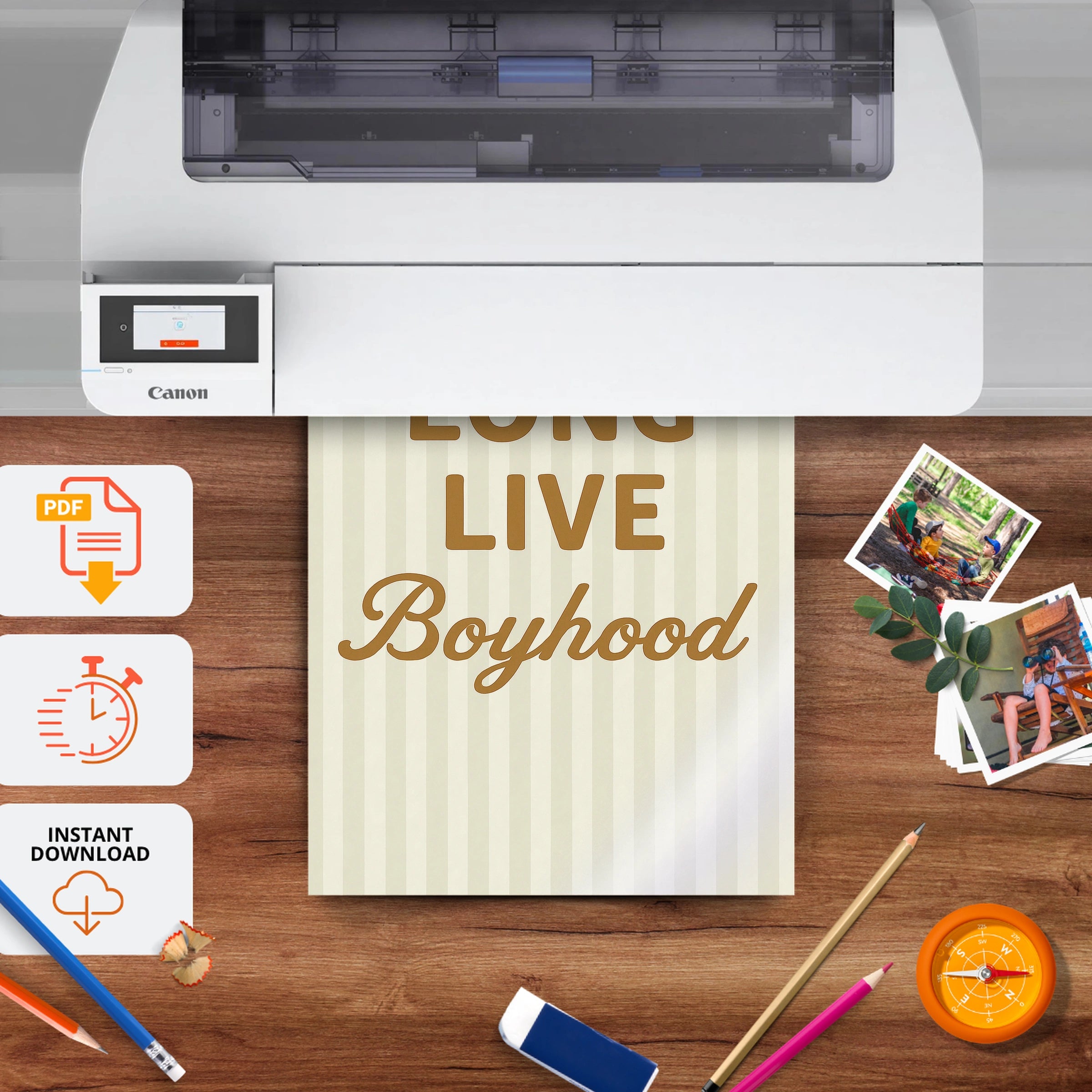Long Live Boyhood Nursery Print - printable nursery wall art, instant download to print at home