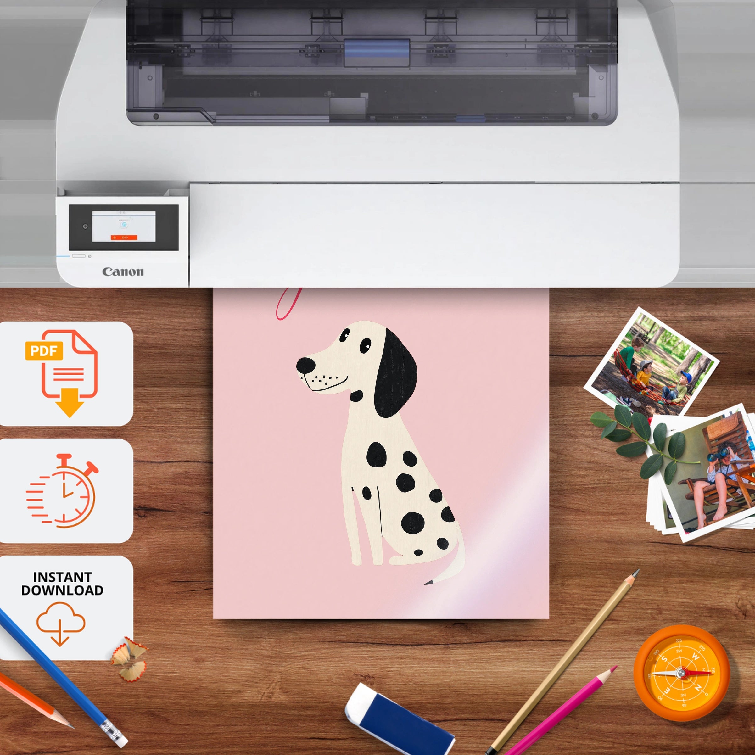 Long Live Girlhood Dalmatian Nursery Print - printable nursery wall art, instant download to print at home