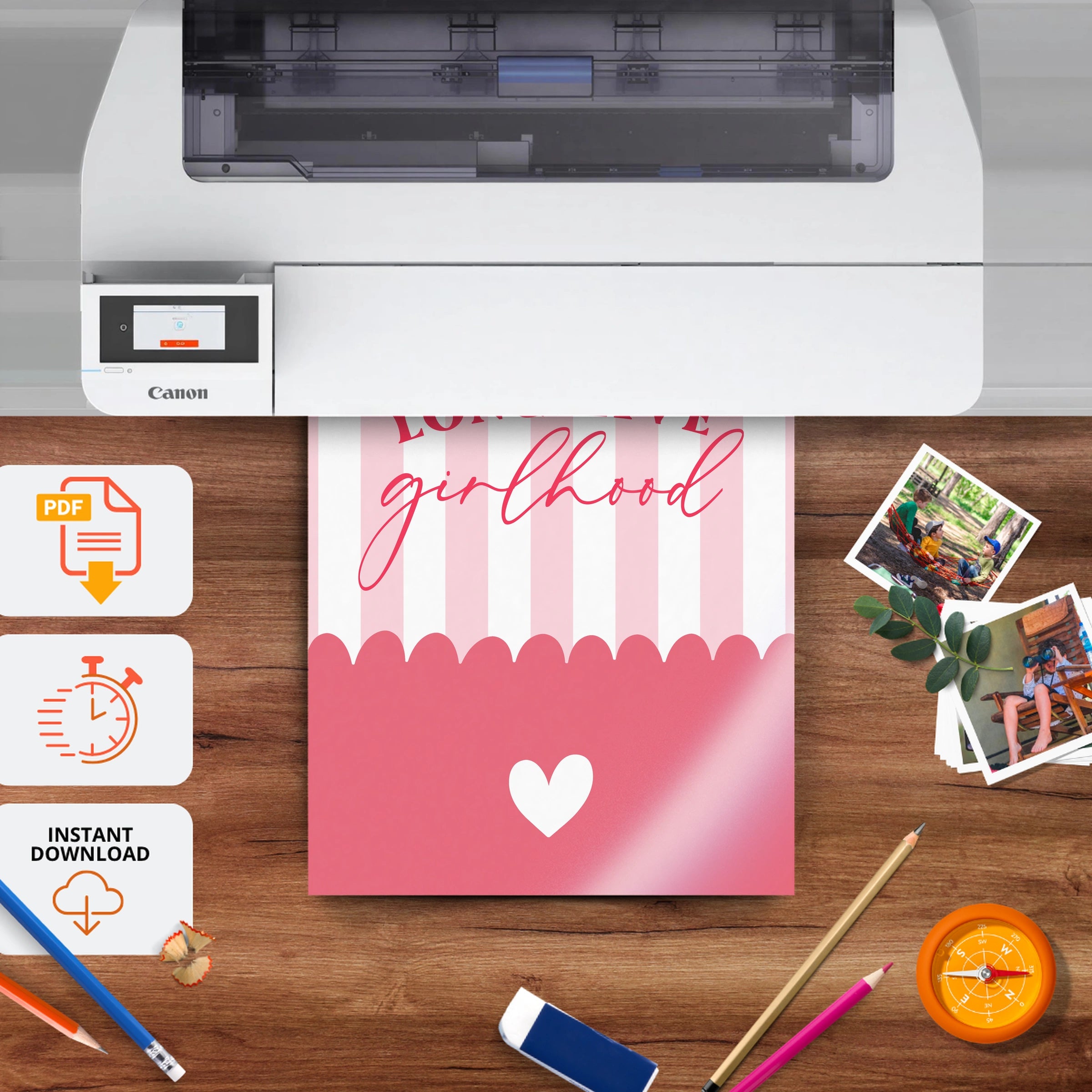 Long Live Girlhood Nursery Print - printable nursery wall art, instant download to print at home