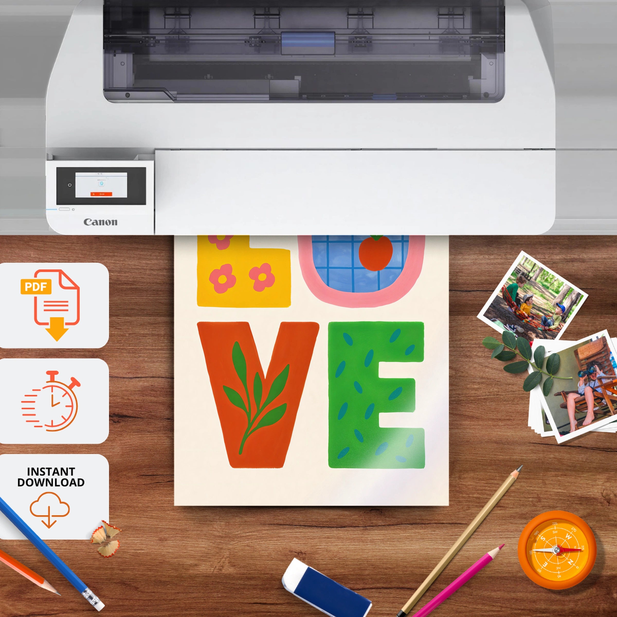 Love Nursery Print - printable nursery wall art, instant download to print at home