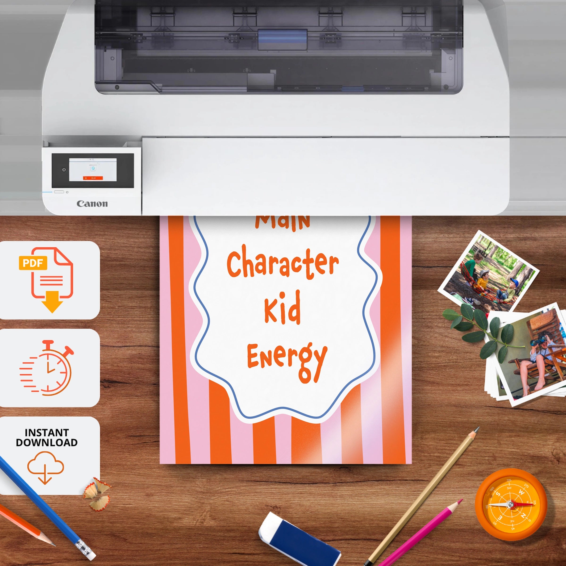 Main Character Kid Energy Nursery Print - printable nursery wall art, instant download to print at home