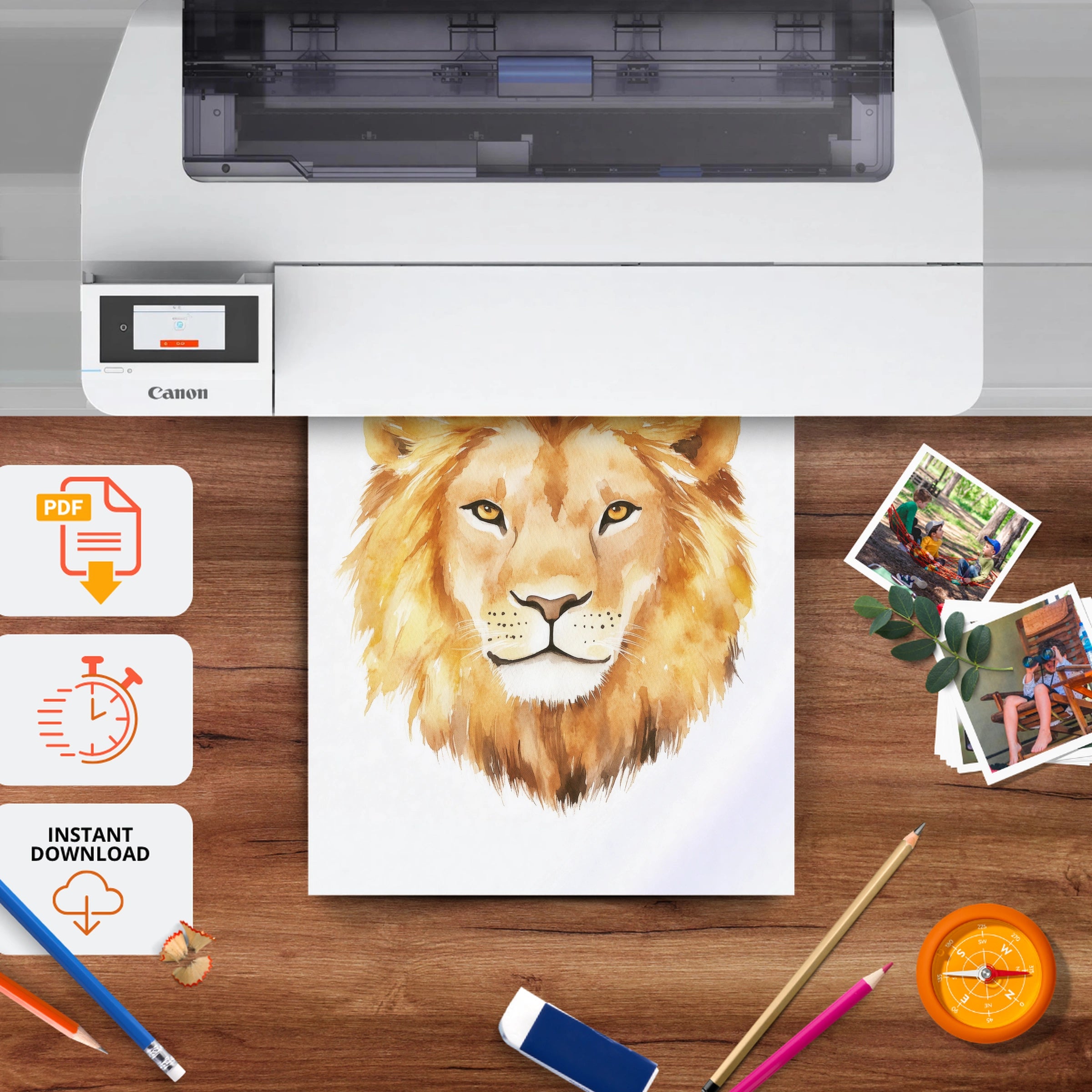 Majestic Lion Nursery Print - printable nursery wall art, instant download to print at home