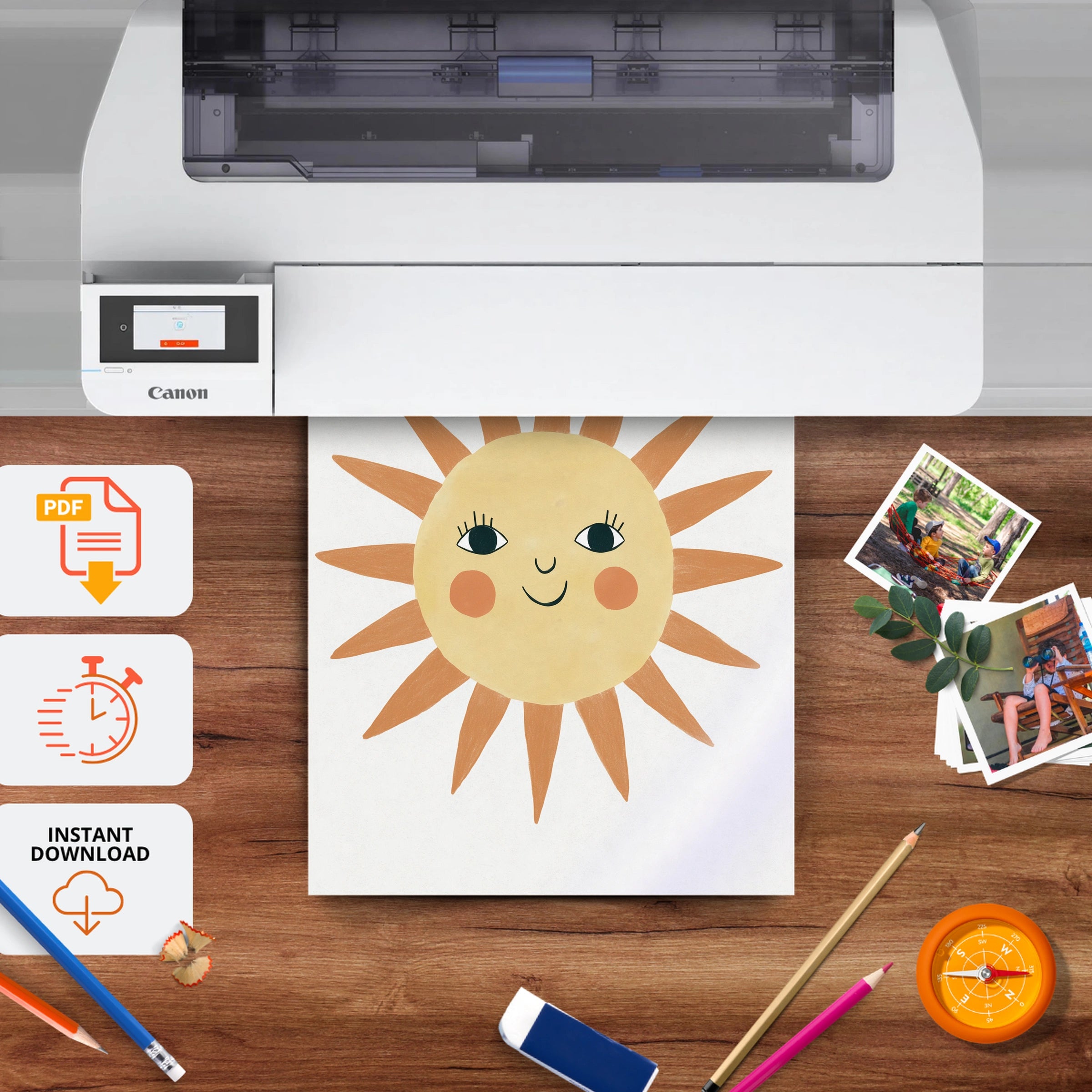 My Little Sunshine Nursery Print - printable nursery wall art, instant download to print at home