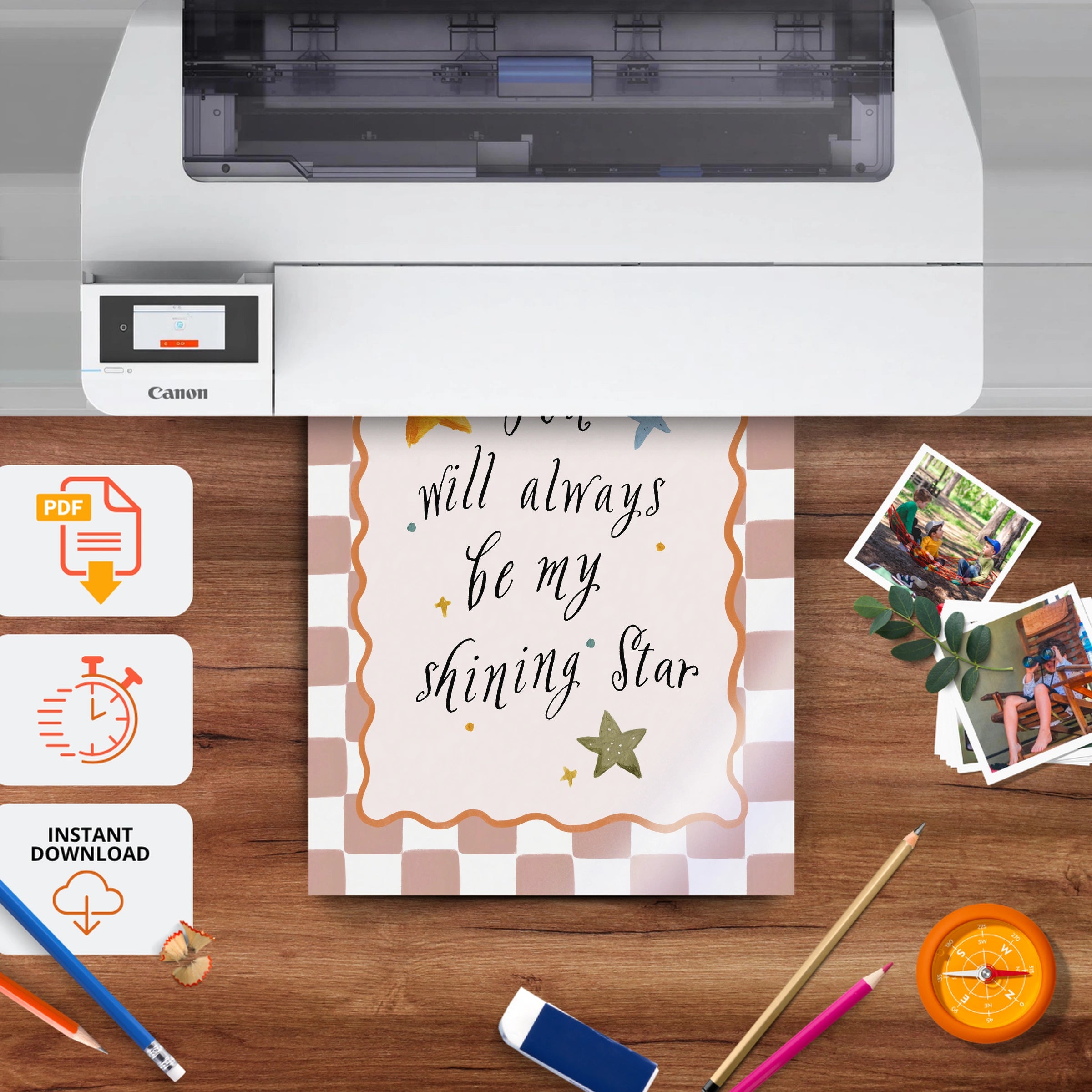 My Shining Star Nursery Print - printable nursery wall art, instant download to print at home