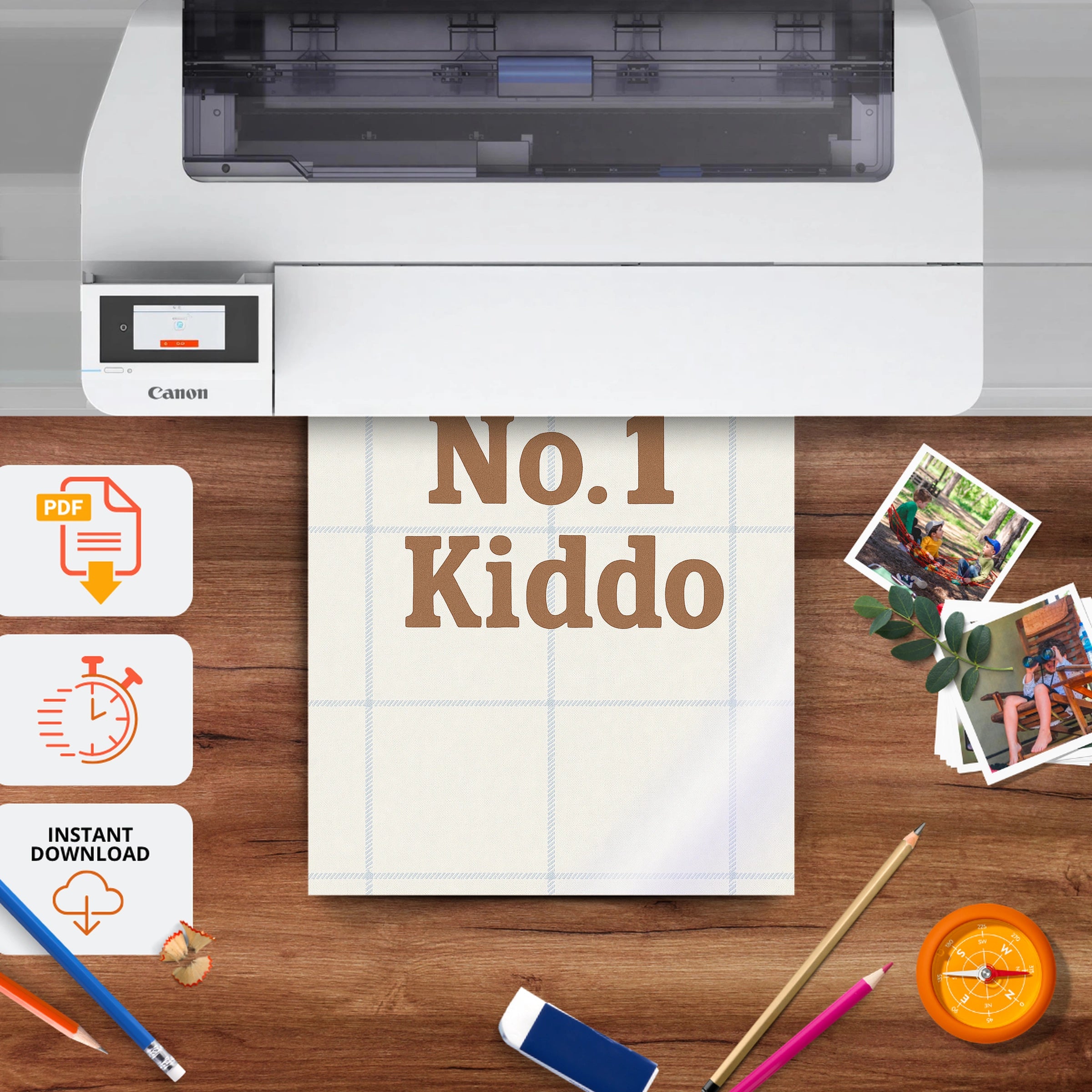 No.1 Kiddo Four Nursery Print - printable nursery wall art, instant download to print at home