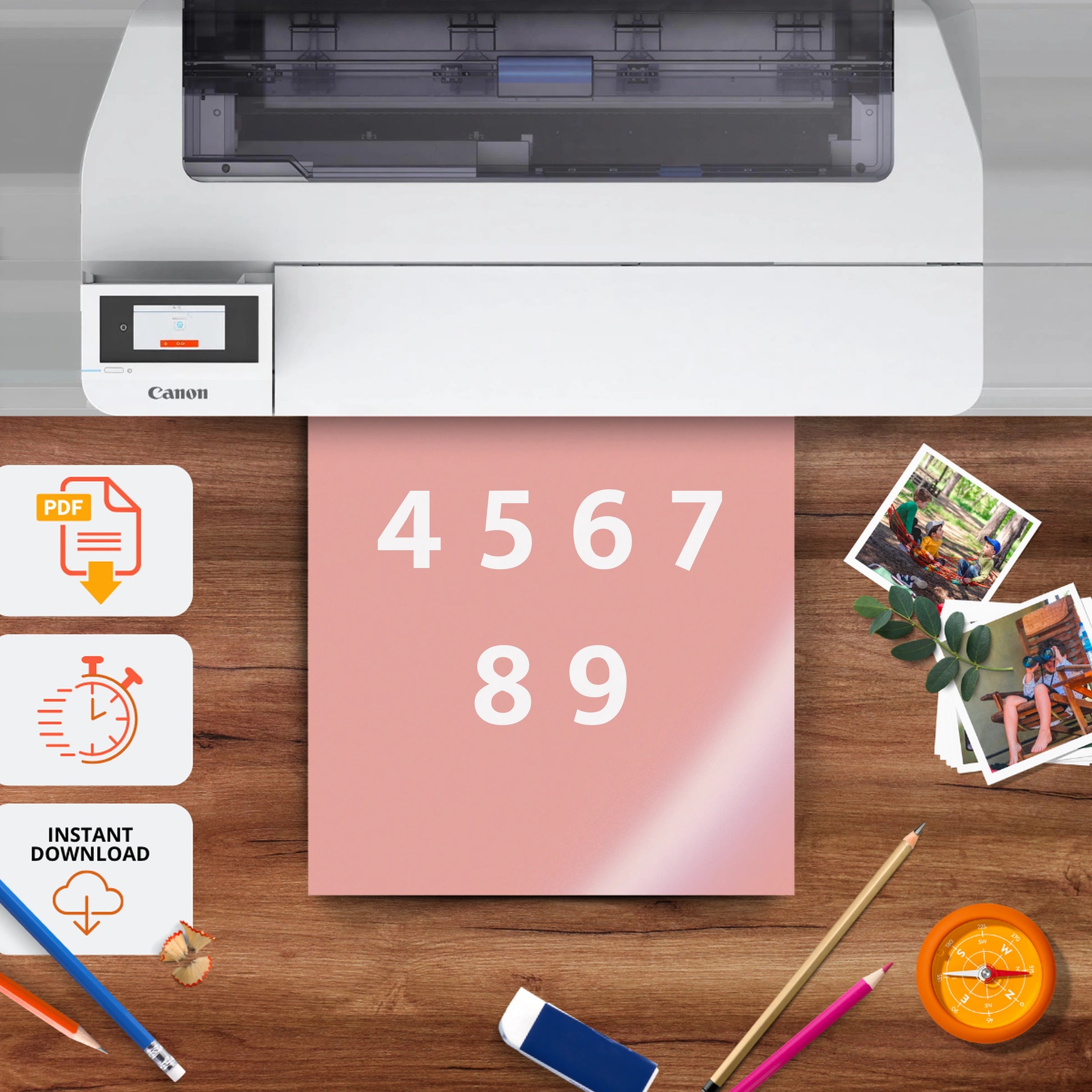 Numbers Chart Nursery Print - printable nursery wall art, instant download to print at home