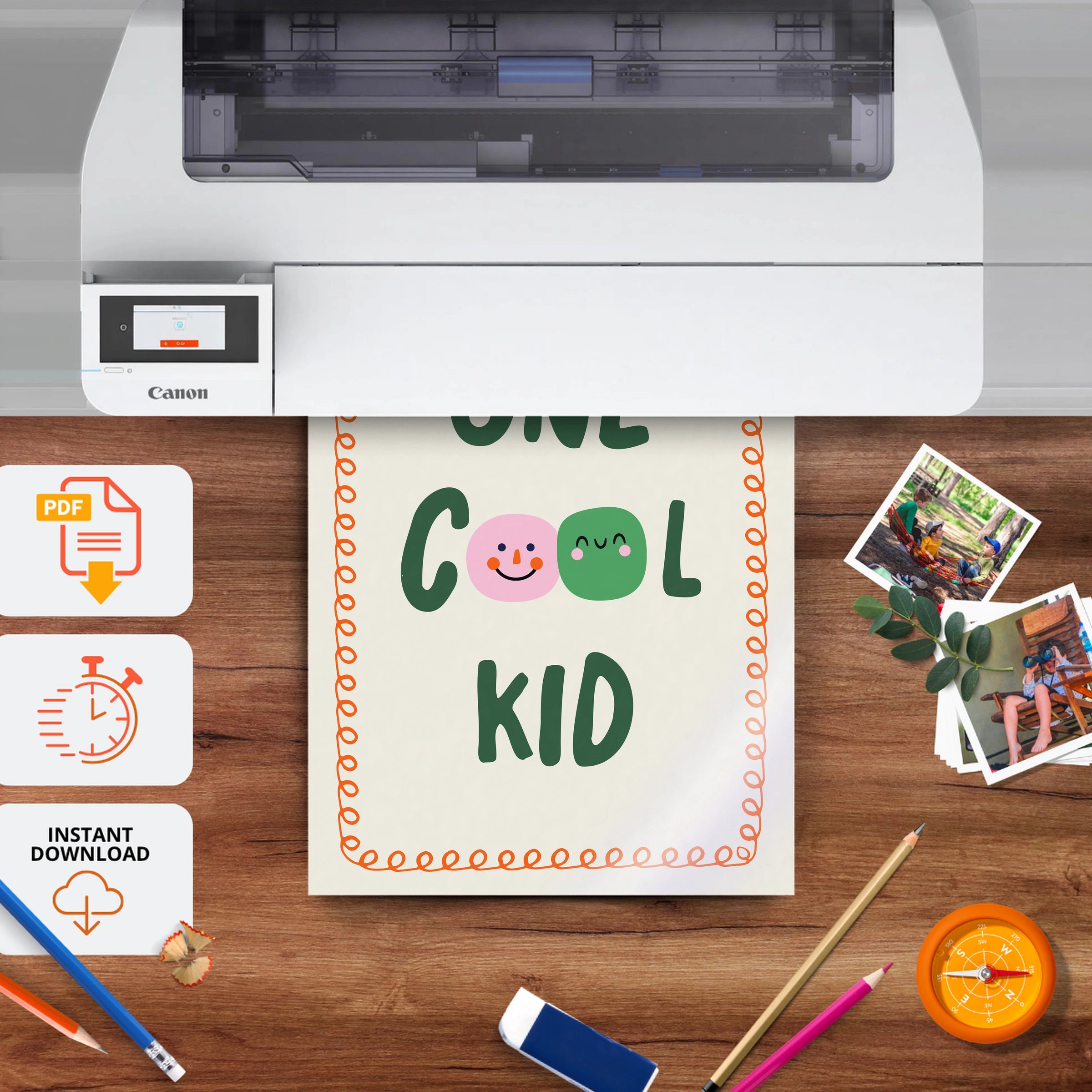 One Cool Kid Nursery Print - printable nursery wall art, instant download to print at home