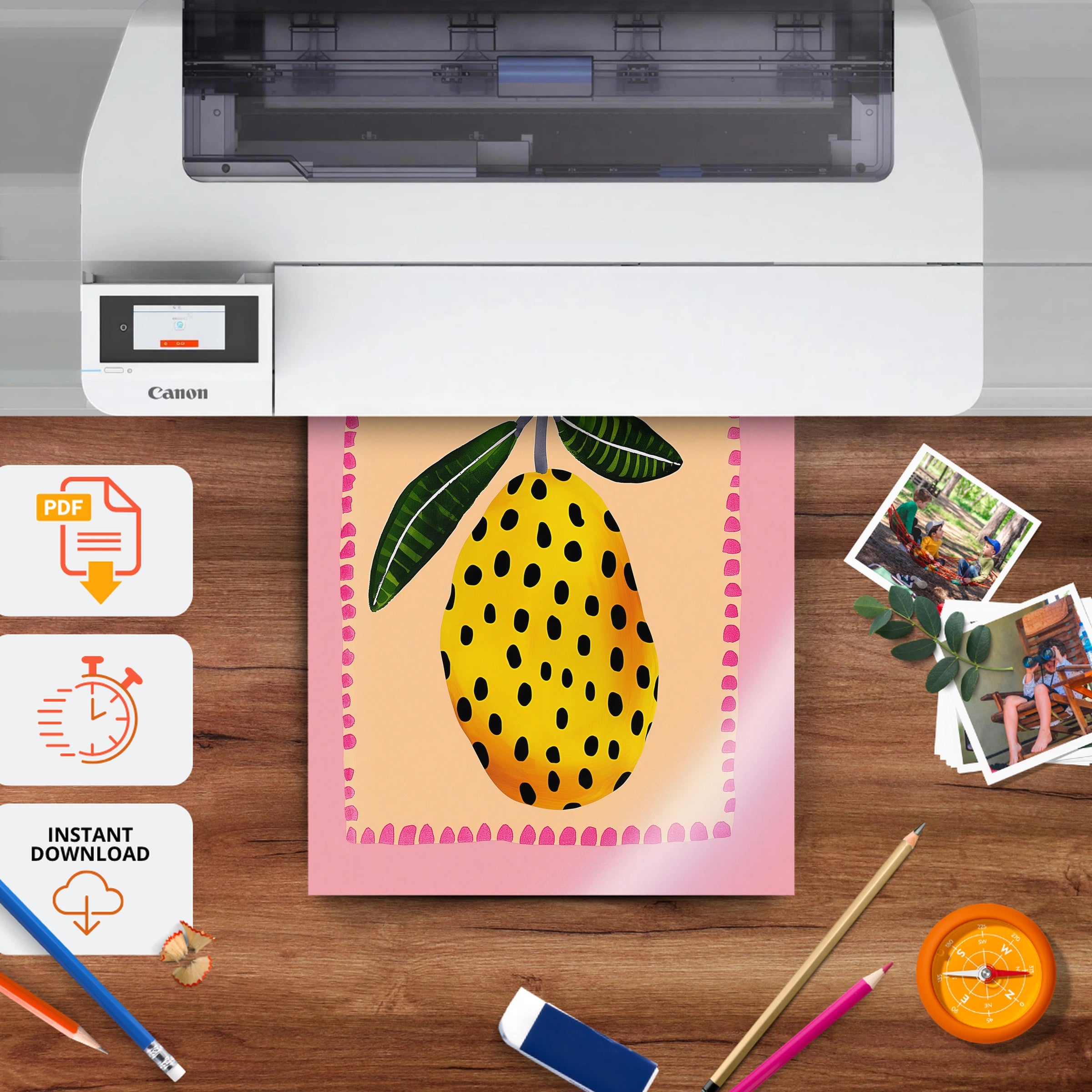Painted Lemon Nursery Print - printable nursery wall art, instant download to print at home