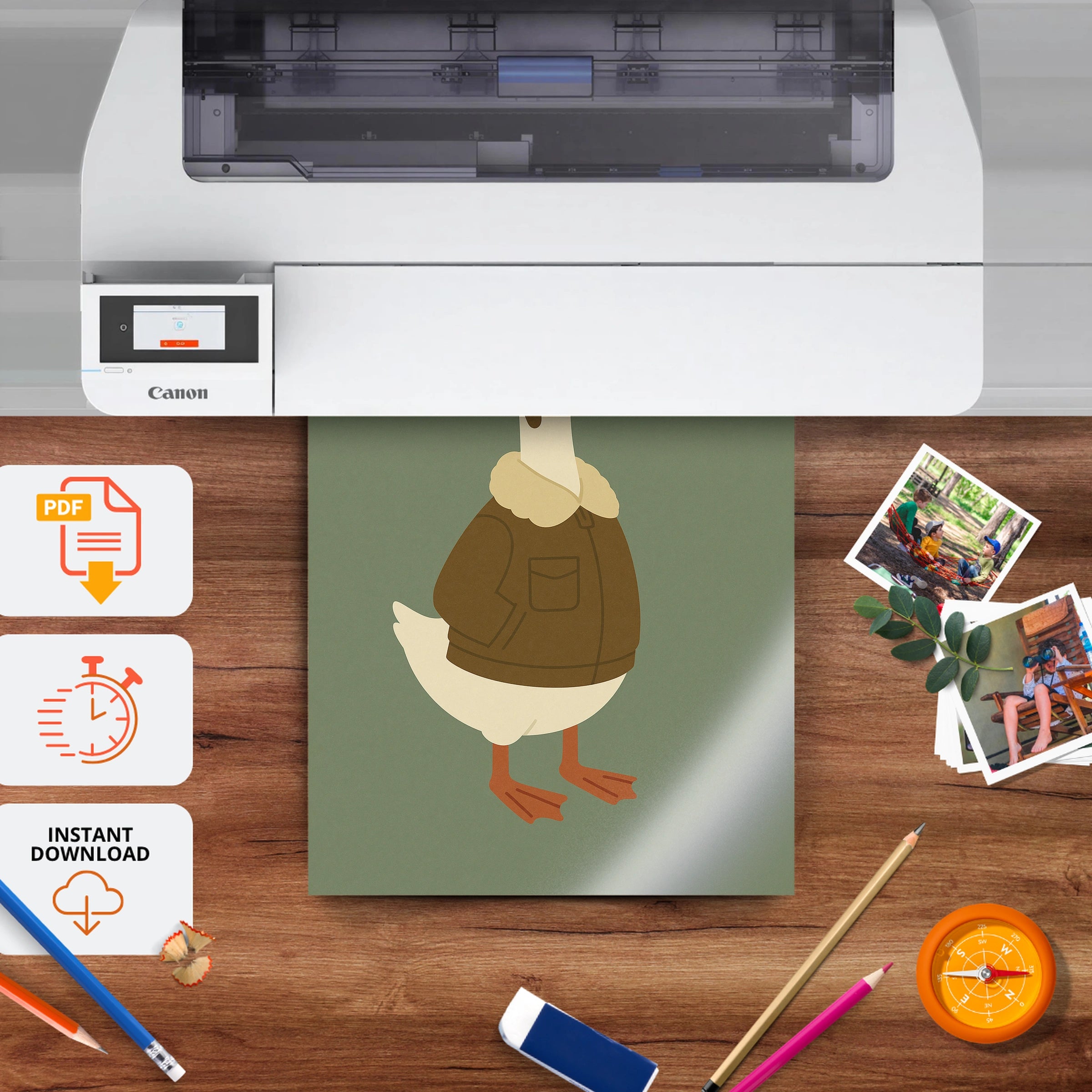 Pilot Goose Three Nursery Print - printable nursery wall art, instant download to print at home