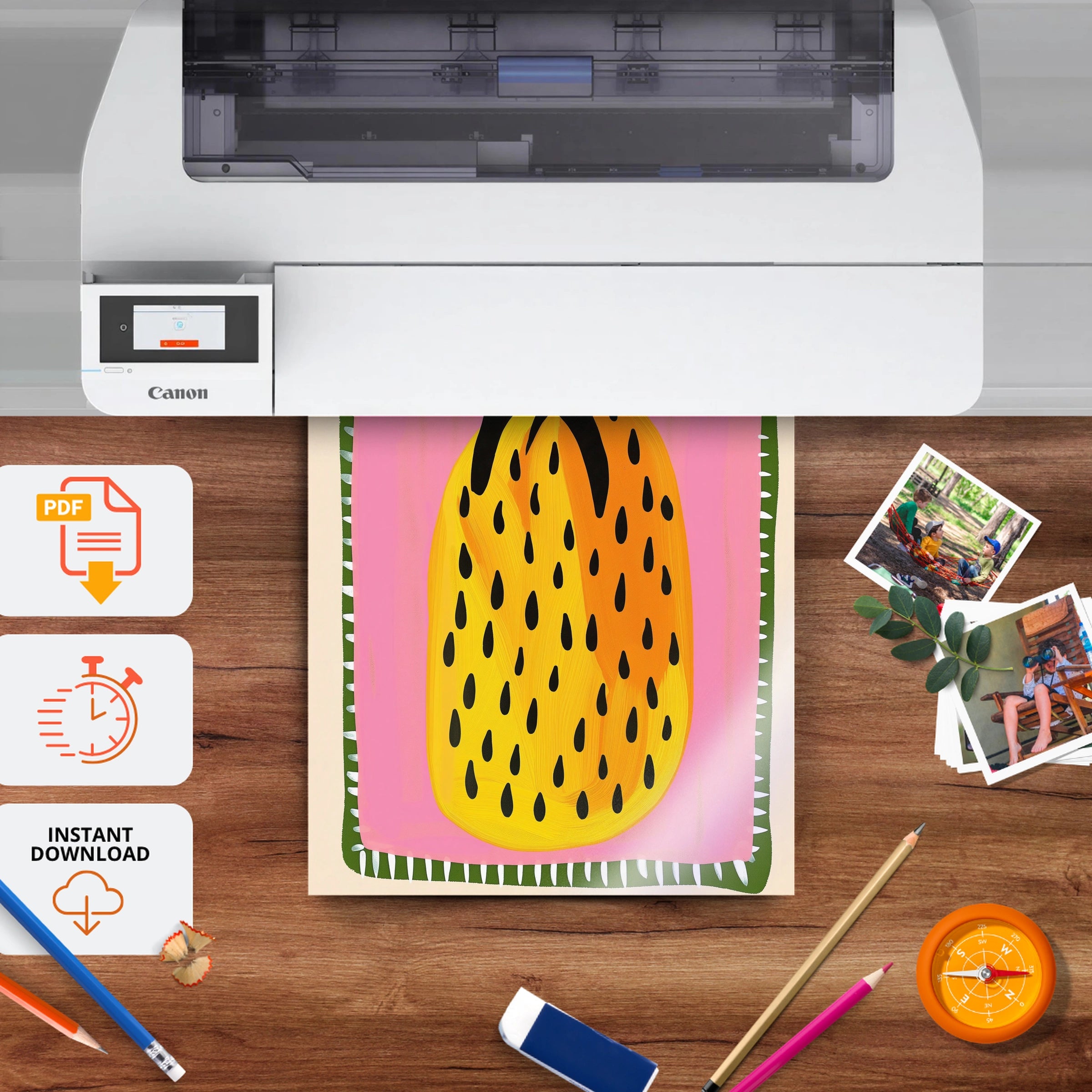 Pineapple Nursery Print - printable nursery wall art, instant download to print at home