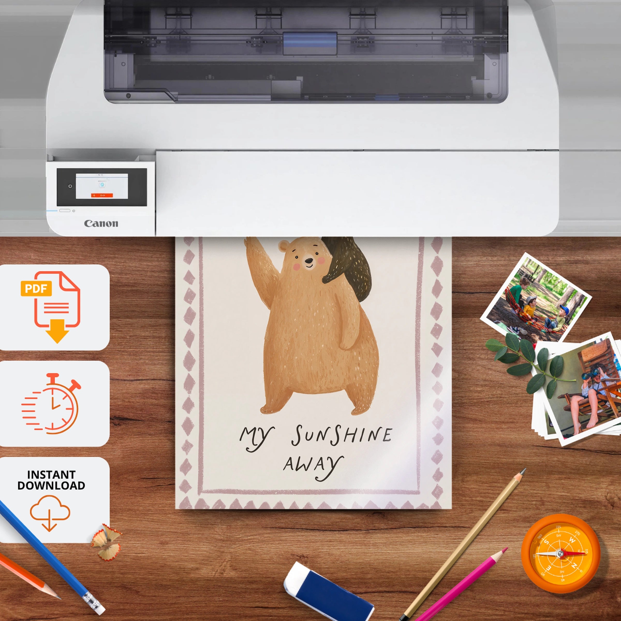 Please Don't Take My Sunshine Away Nursery Print - printable nursery wall art, instant download to print at home