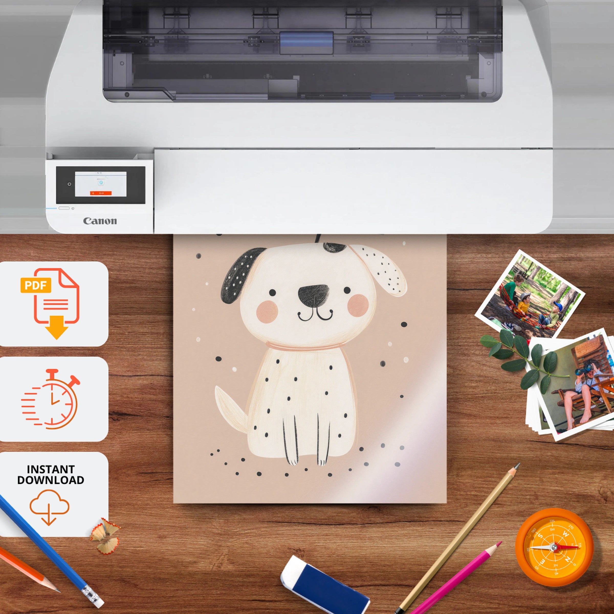 Puppy in the Rain Nursery Print - printable nursery wall art, instant download to print at home
