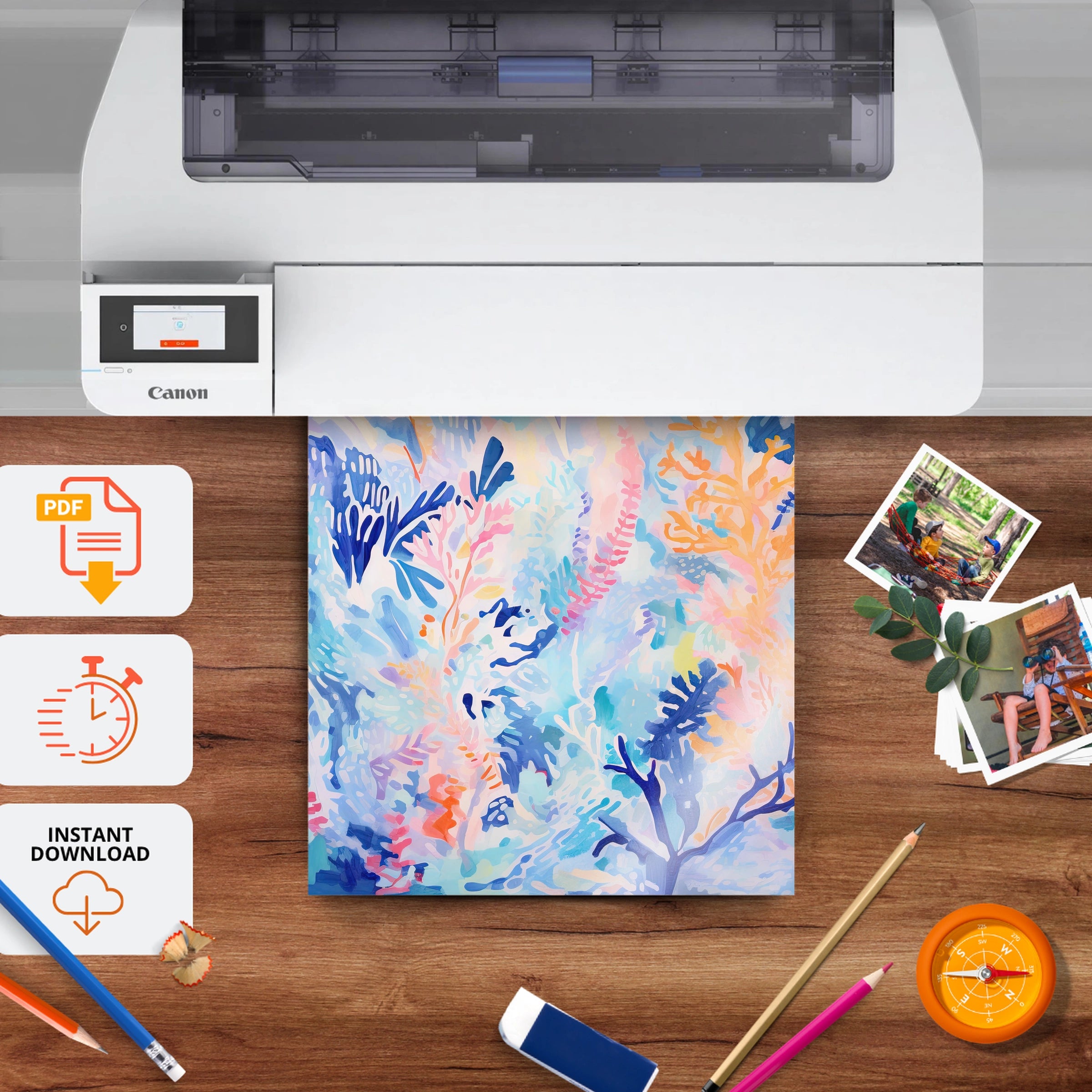 Reef Painting Nursery Print - printable nursery wall art, instant download to print at home