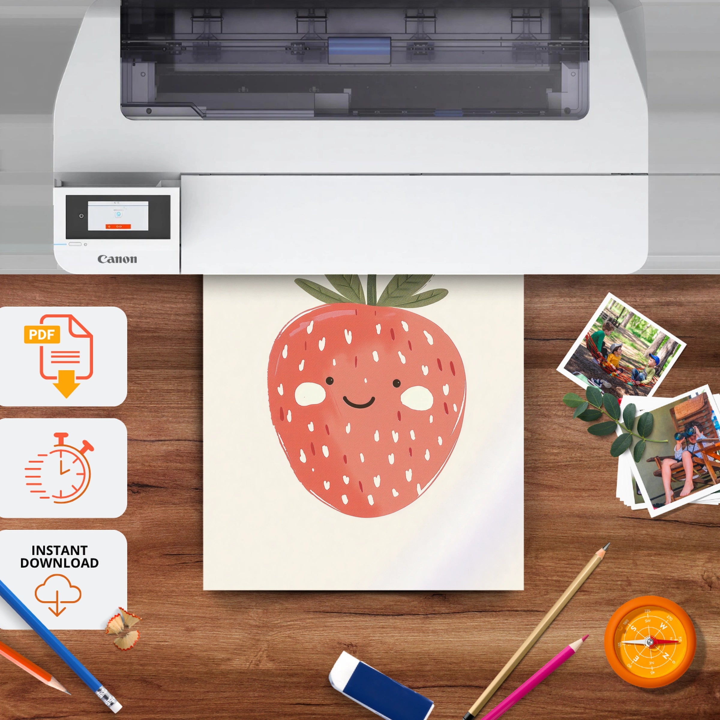 Ripe Strawberry Nursery Print - printable nursery wall art, instant download to print at home