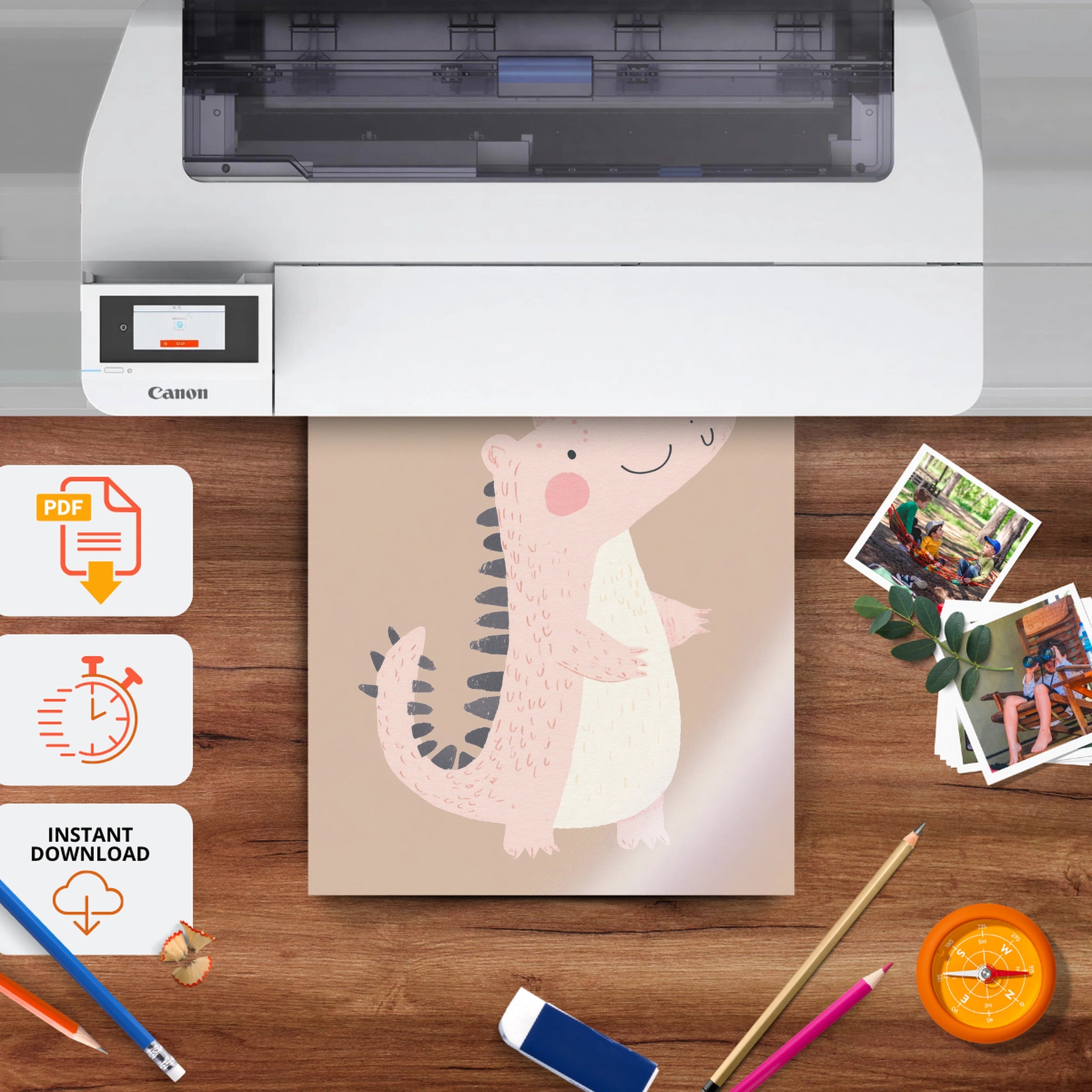 Roar Crocodile Nursery Print - printable nursery wall art, instant download to print at home