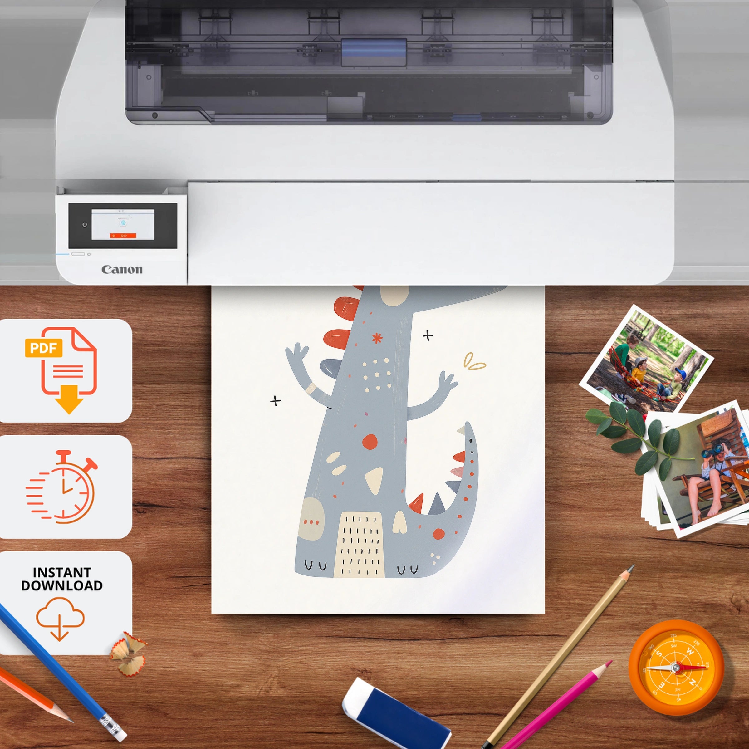 Roar with Happiness Nursery Print - printable nursery wall art, instant download to print at home