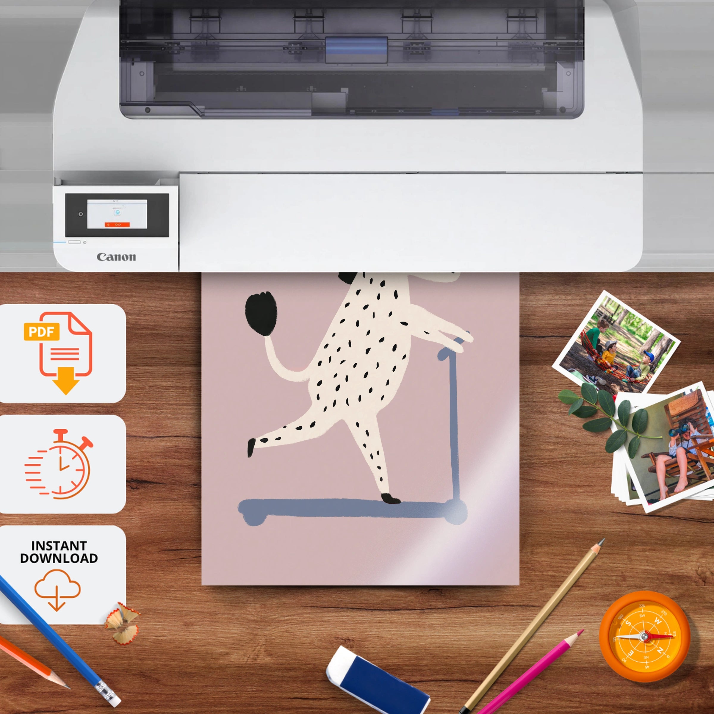 Scooter Zebra Nursery Print - printable nursery wall art, instant download to print at home