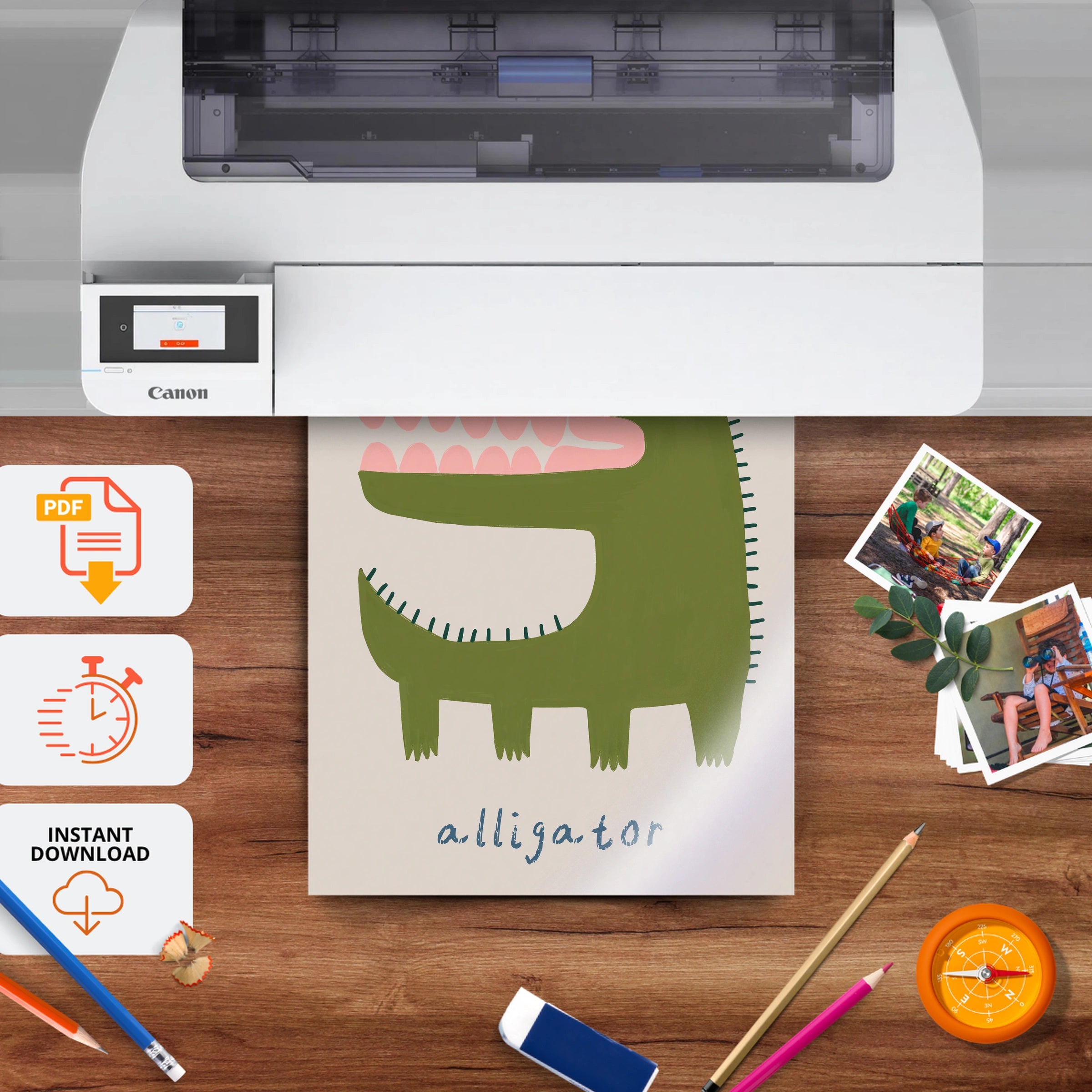 See You Later Alligator Nursery Print - printable nursery wall art, instant download to print at home