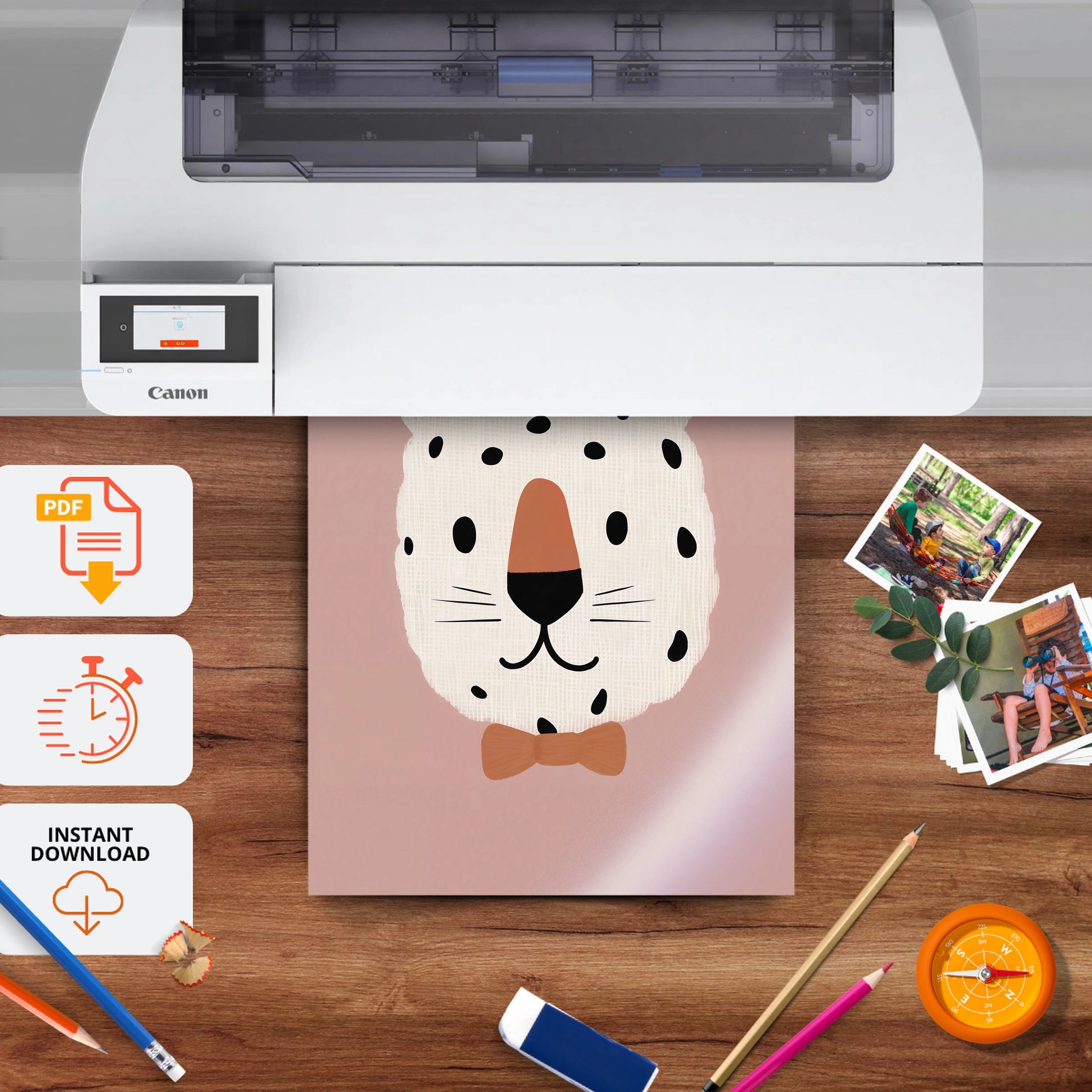 Snow Leopard Nursery Print - printable nursery wall art, instant download to print at home